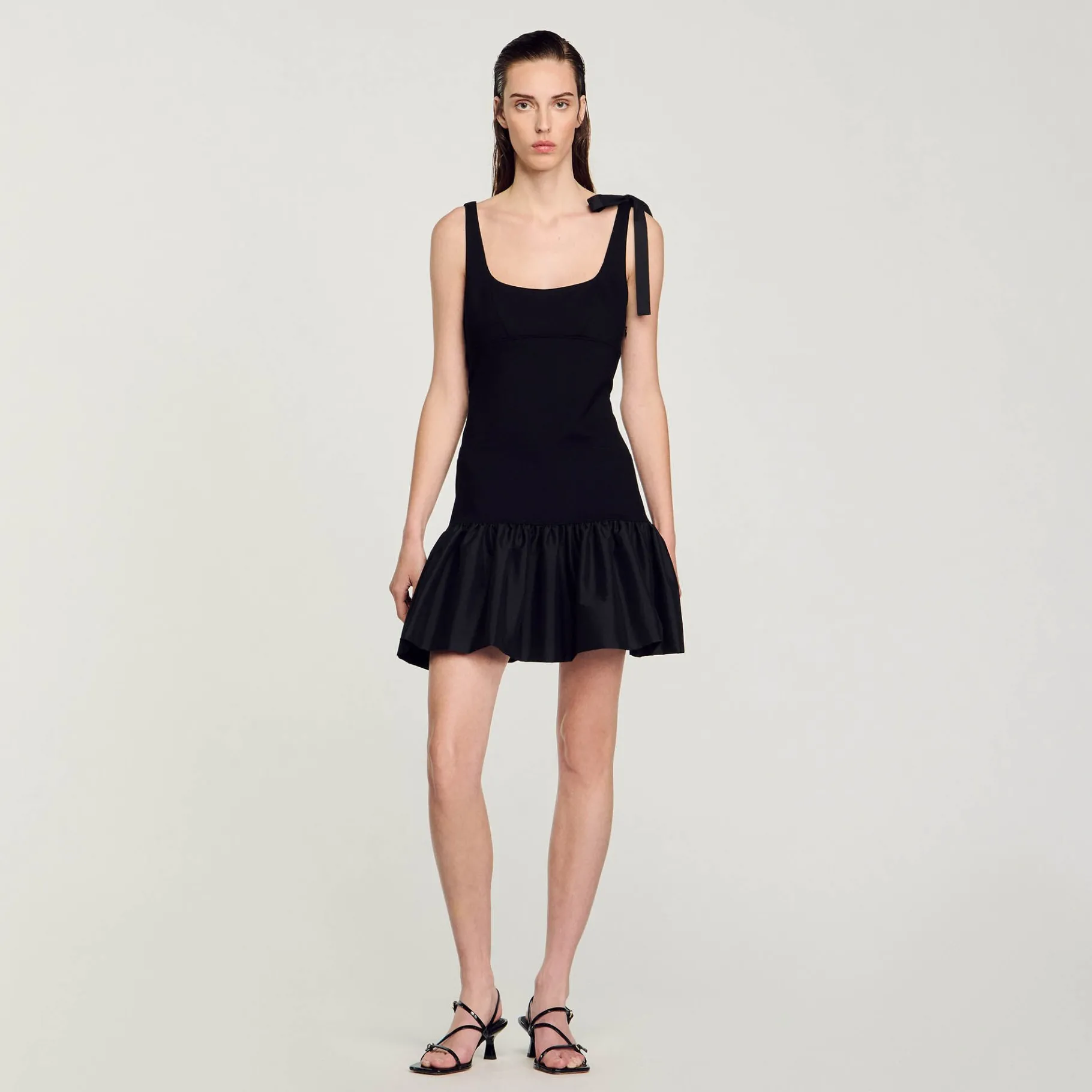 Online SANDRO Robe Courte Bimatières Noir