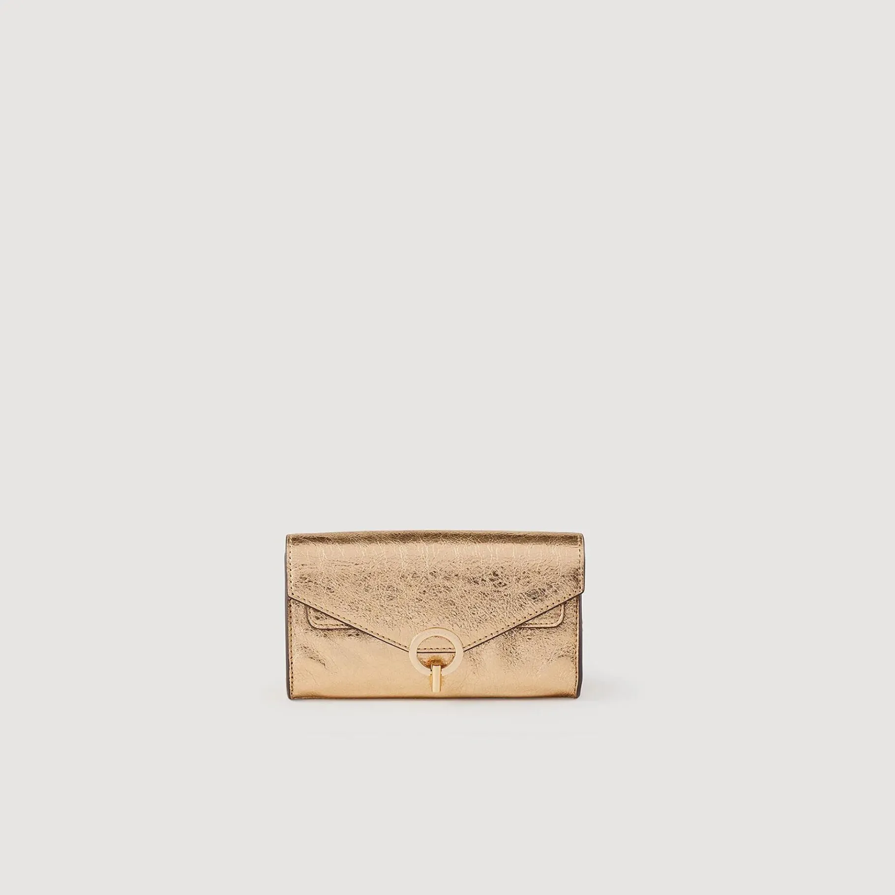 Hot SANDRO Sac Pochette En Cuir Dé Or
