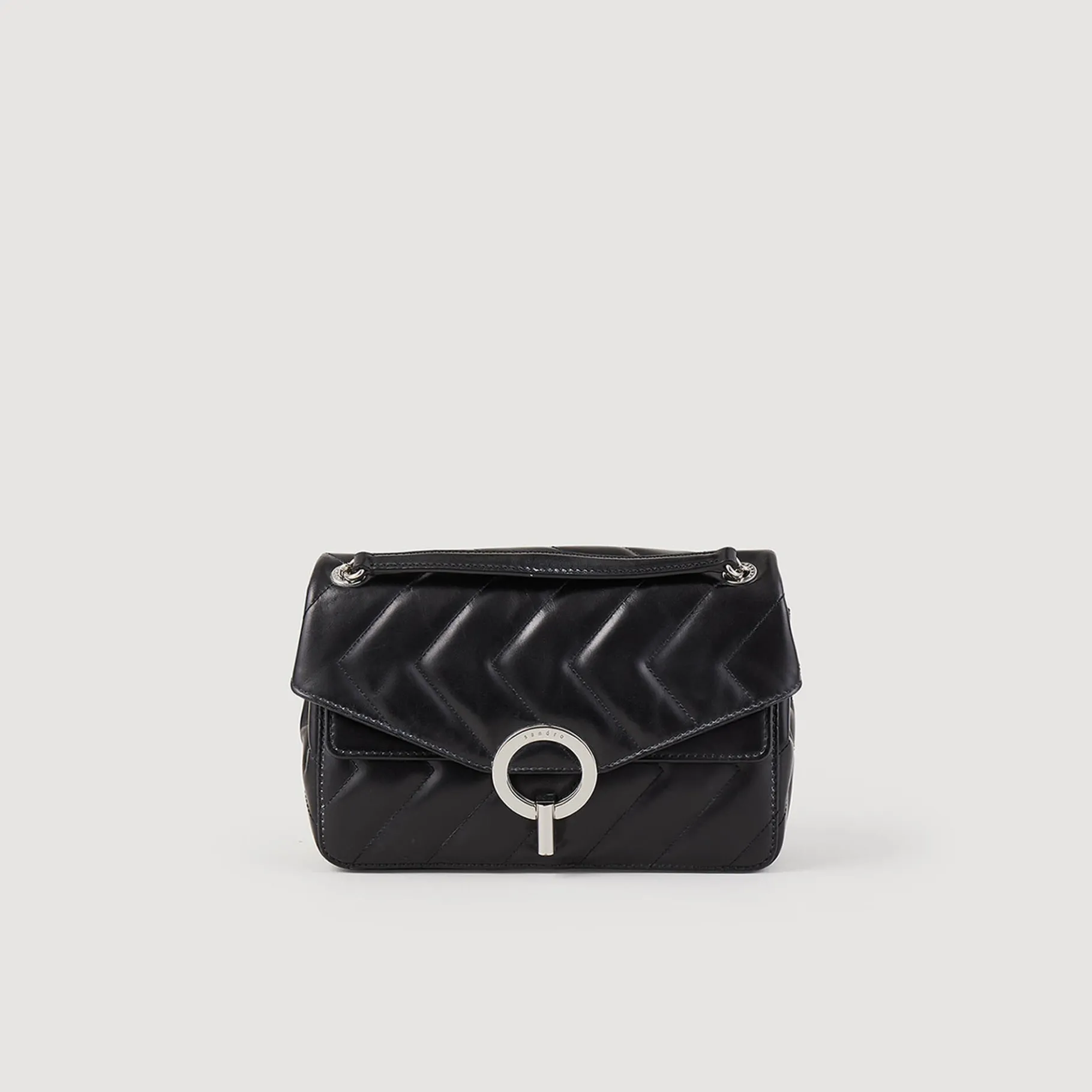 Cheap SANDRO Sac Yza En Cuir D'une Tannerie Certifiée Noir