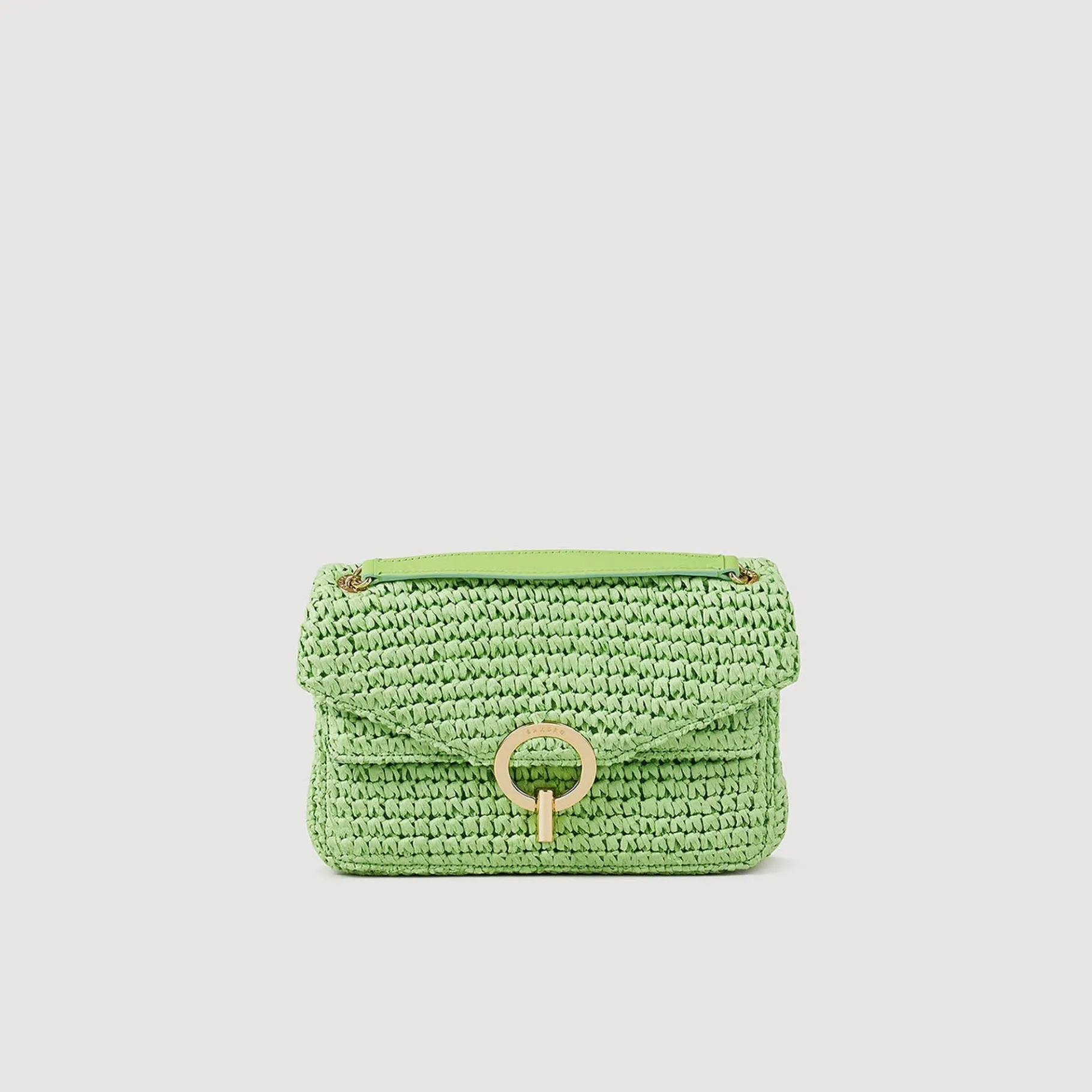 Fashion SANDRO Sac YZA En Raphia vert clair