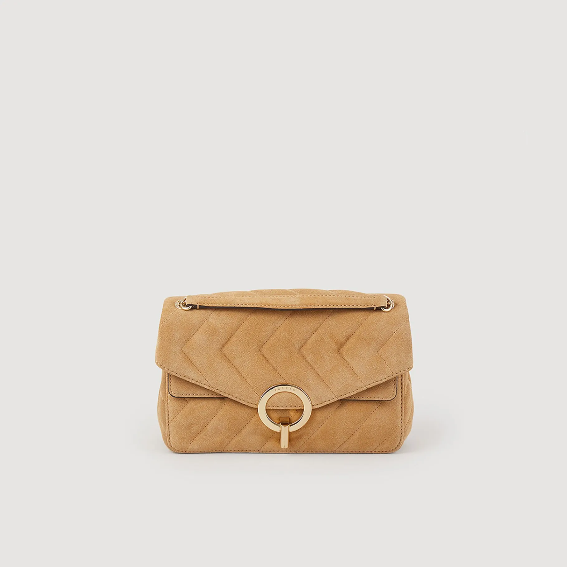Discount SANDRO Sac Yza En Suède Beige