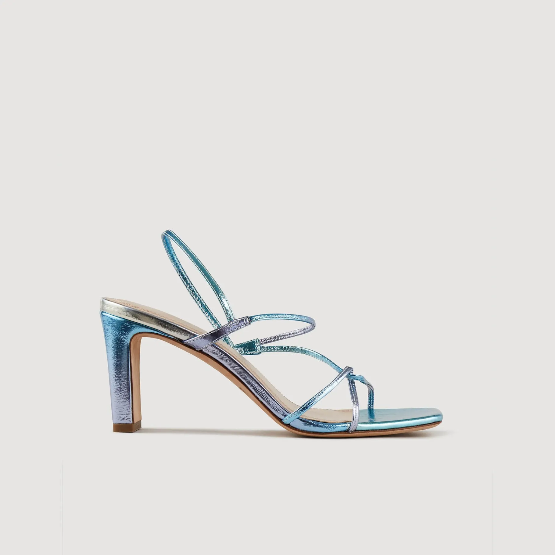 Cheap SANDRO Sandales Faye Bleu / Argent
