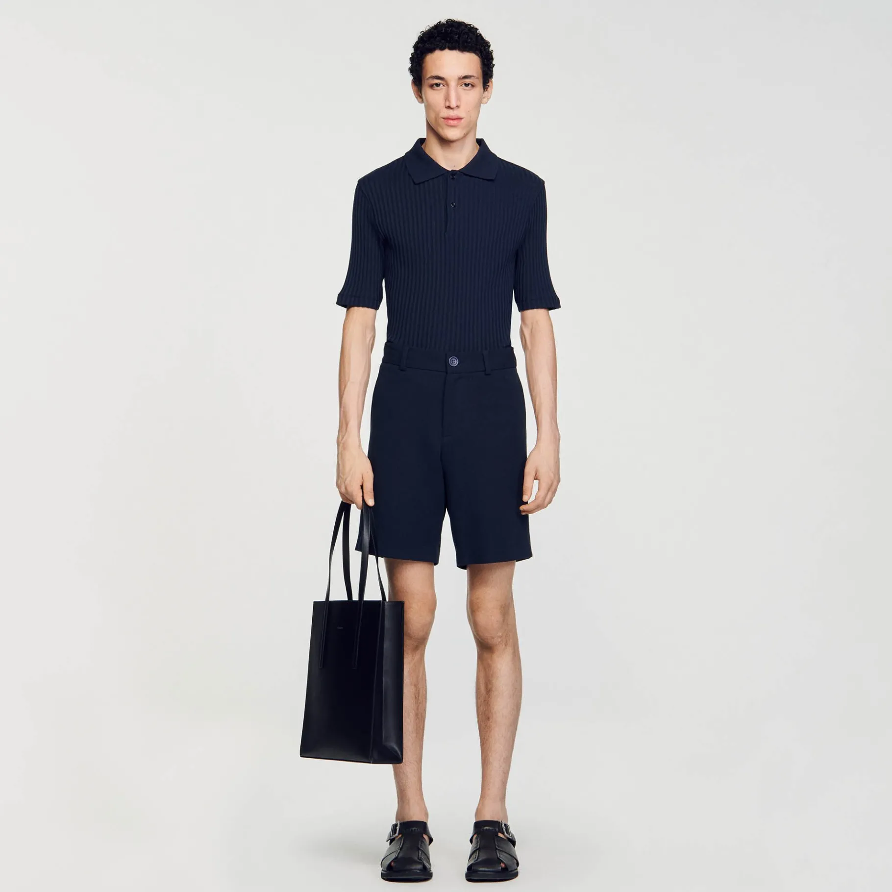 Cheap SANDRO Short En Coton Bleu