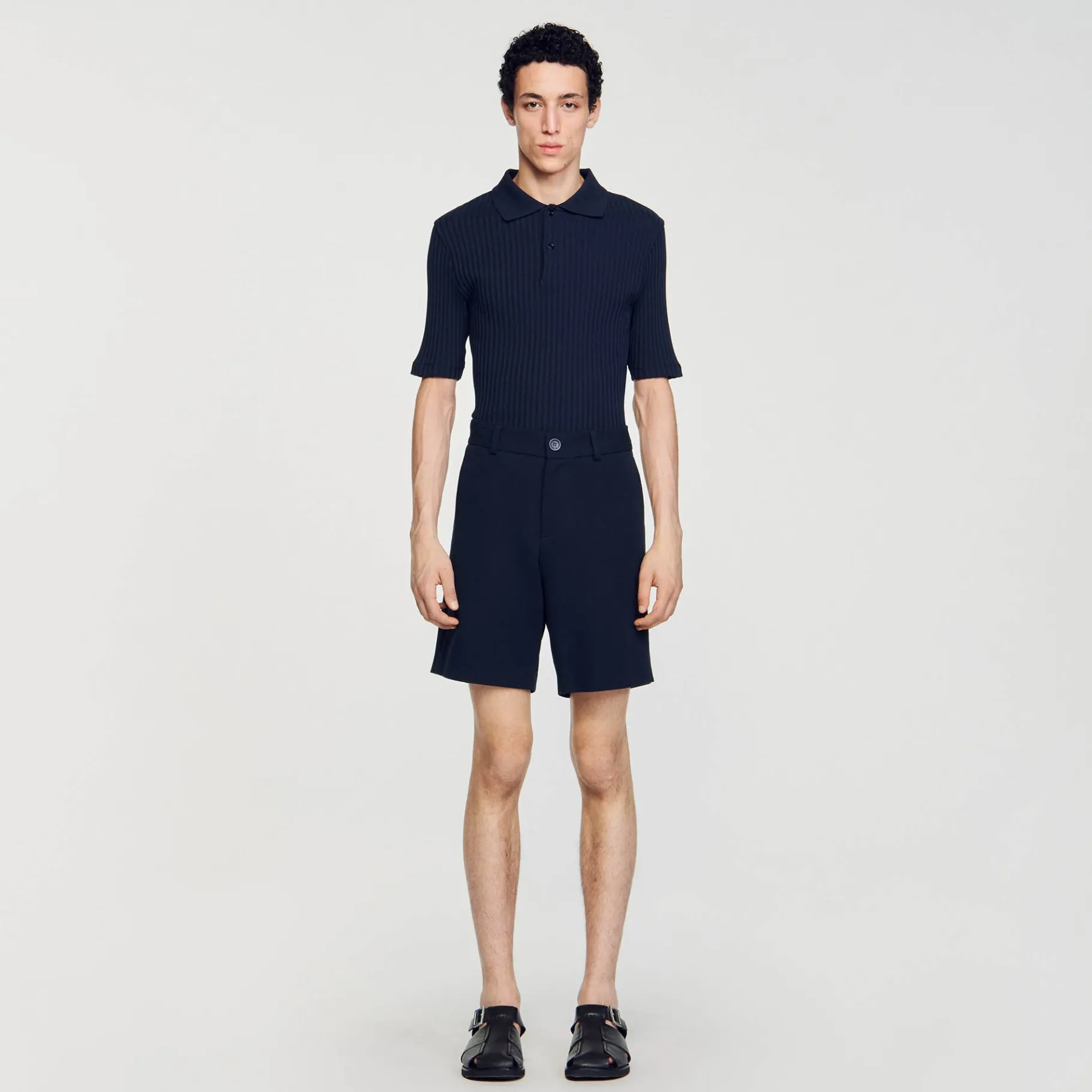 Cheap SANDRO Short En Coton Bleu