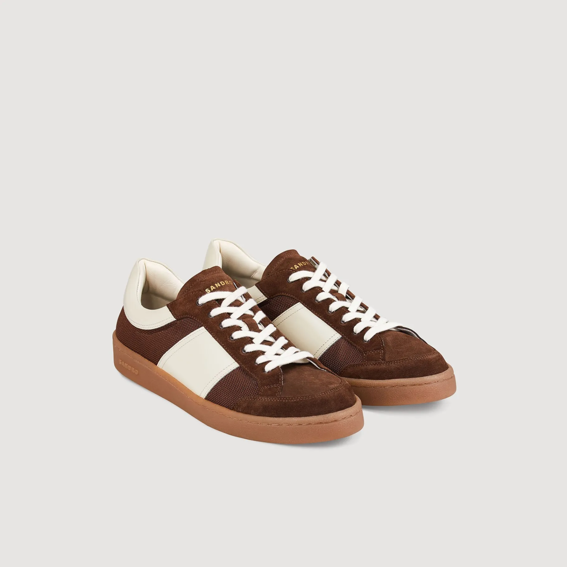 Outlet SANDRO Sneakers Basses Marron Foncé
