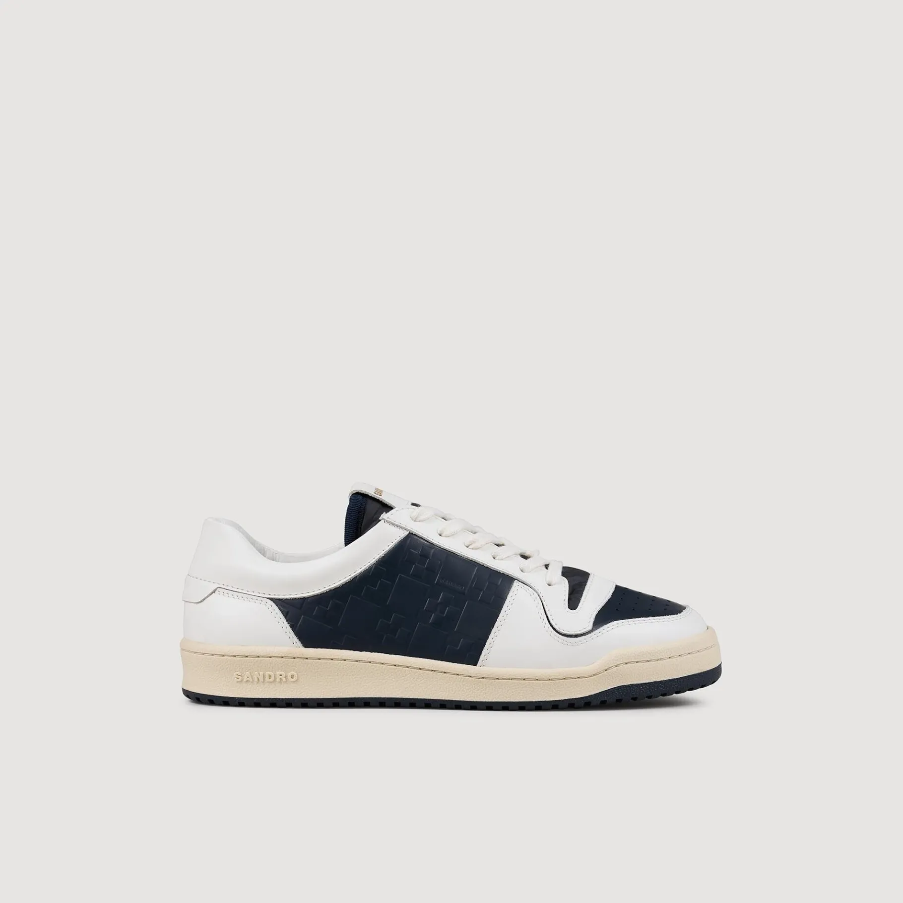 Cheap SANDRO Sneakers Basses En Cuir Marine