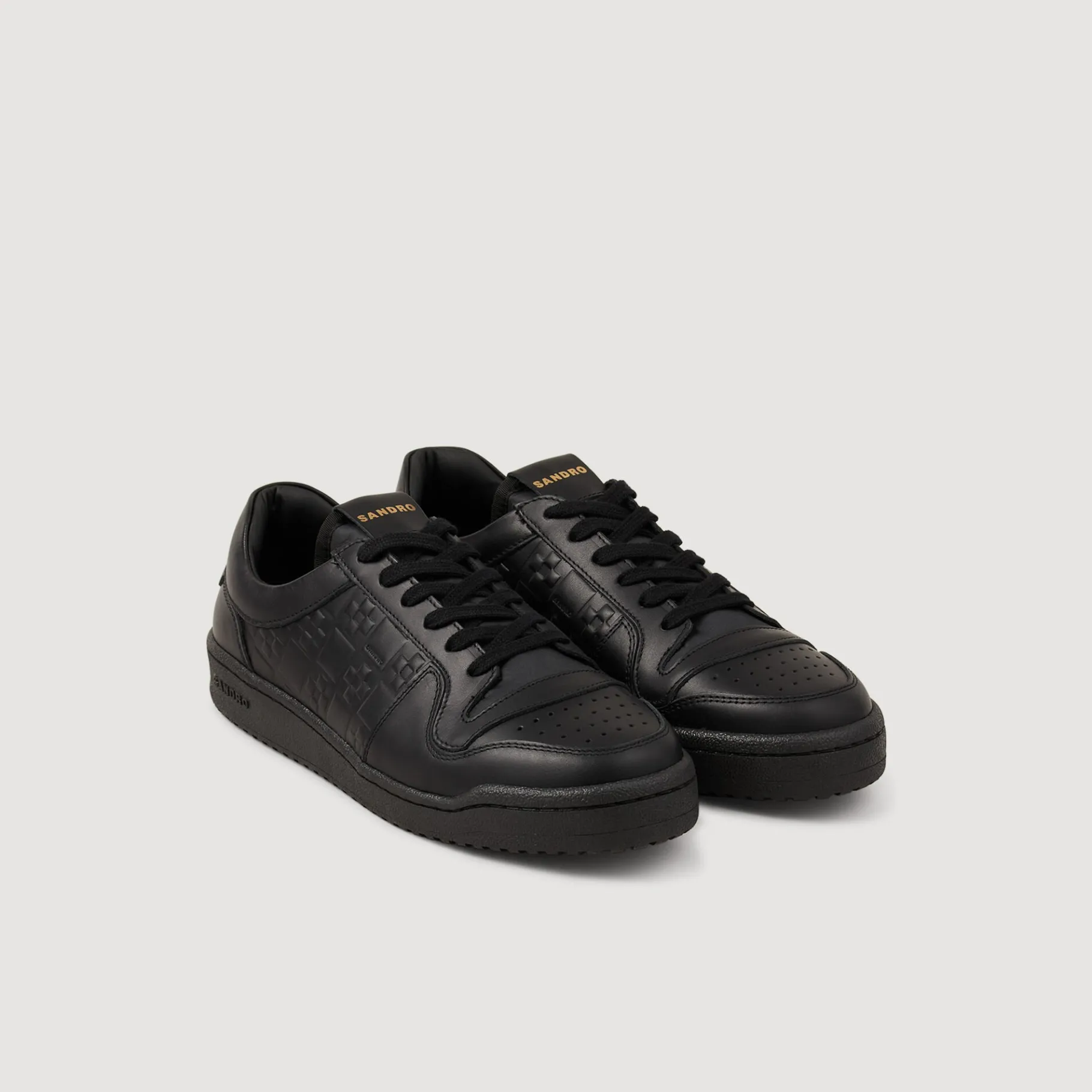 Online SANDRO Sneakers Basses En Cuir Noir