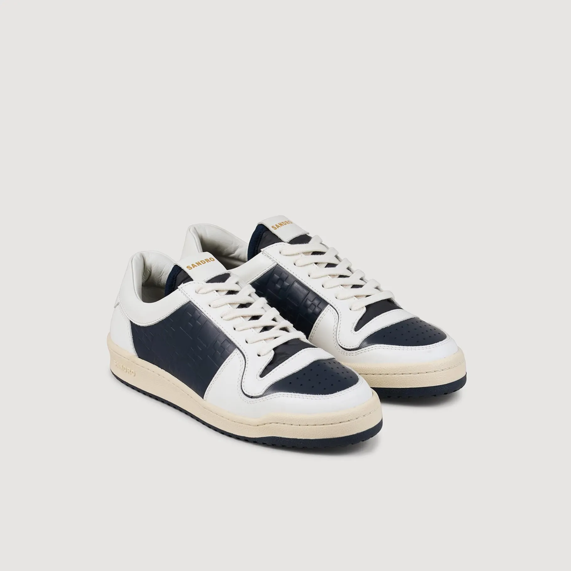 Cheap SANDRO Sneakers Basses En Cuir Marine