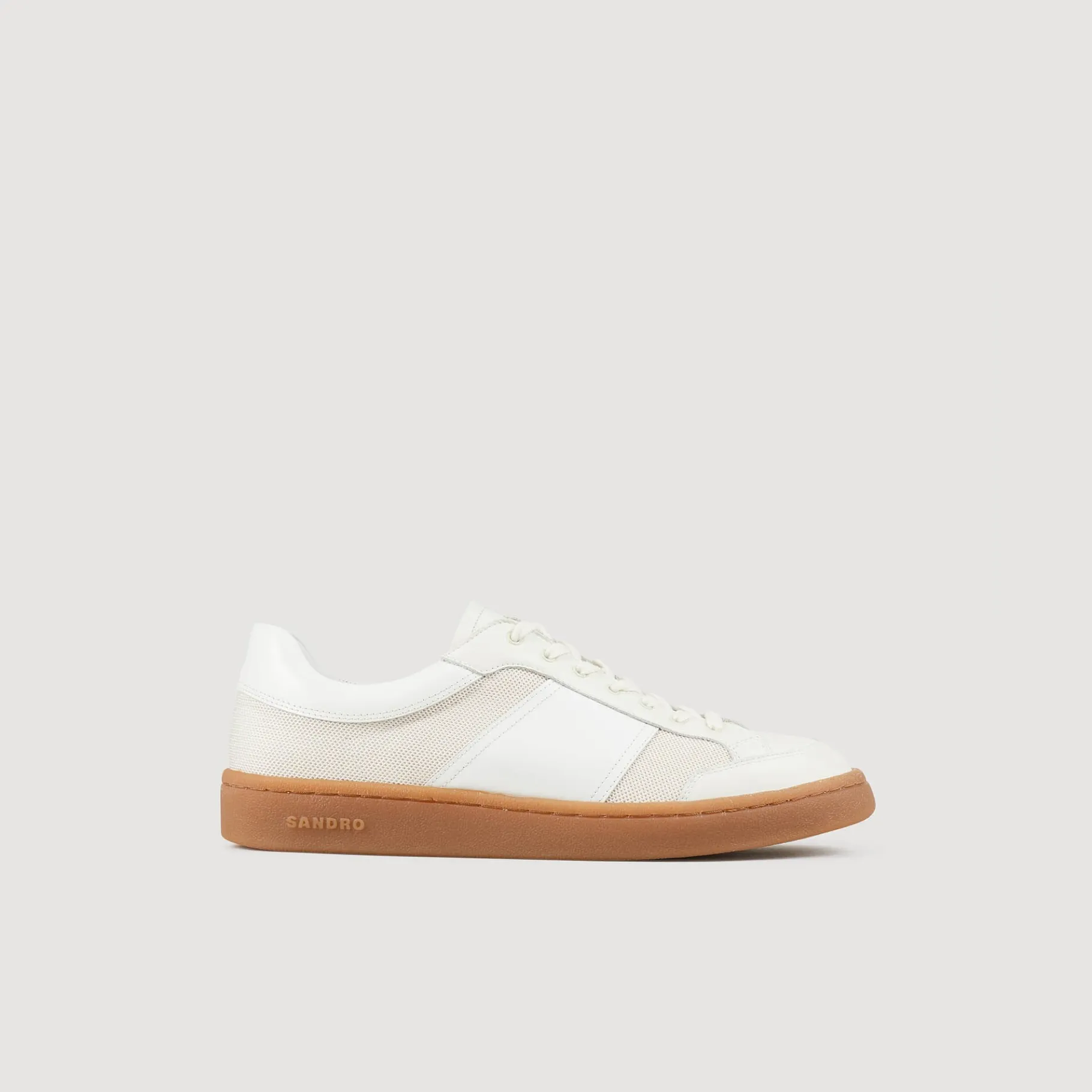 Clearance SANDRO Sneakers En Cuir Ecru