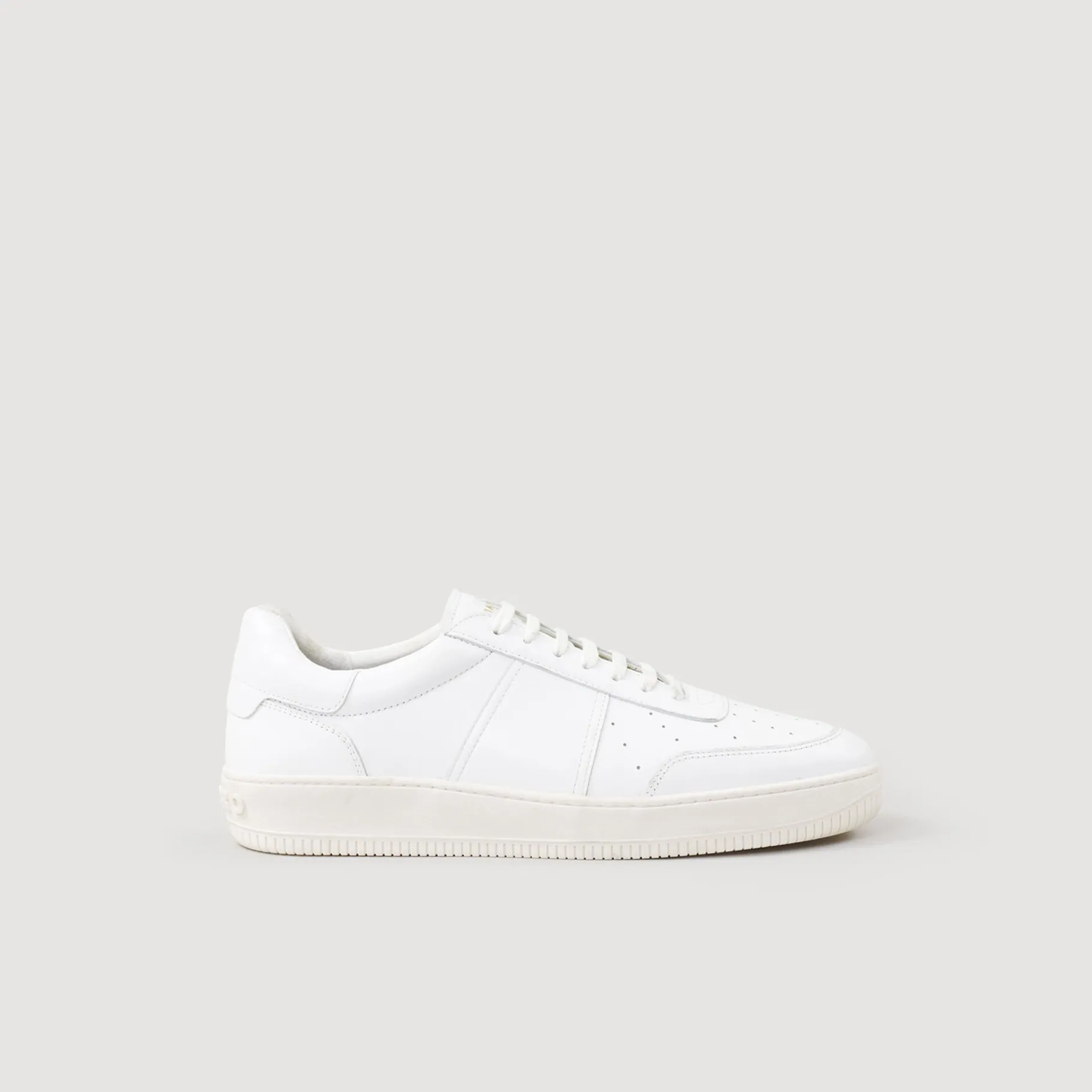 New SANDRO Sneakers En Cuir De Tannerie Certifiée blanc