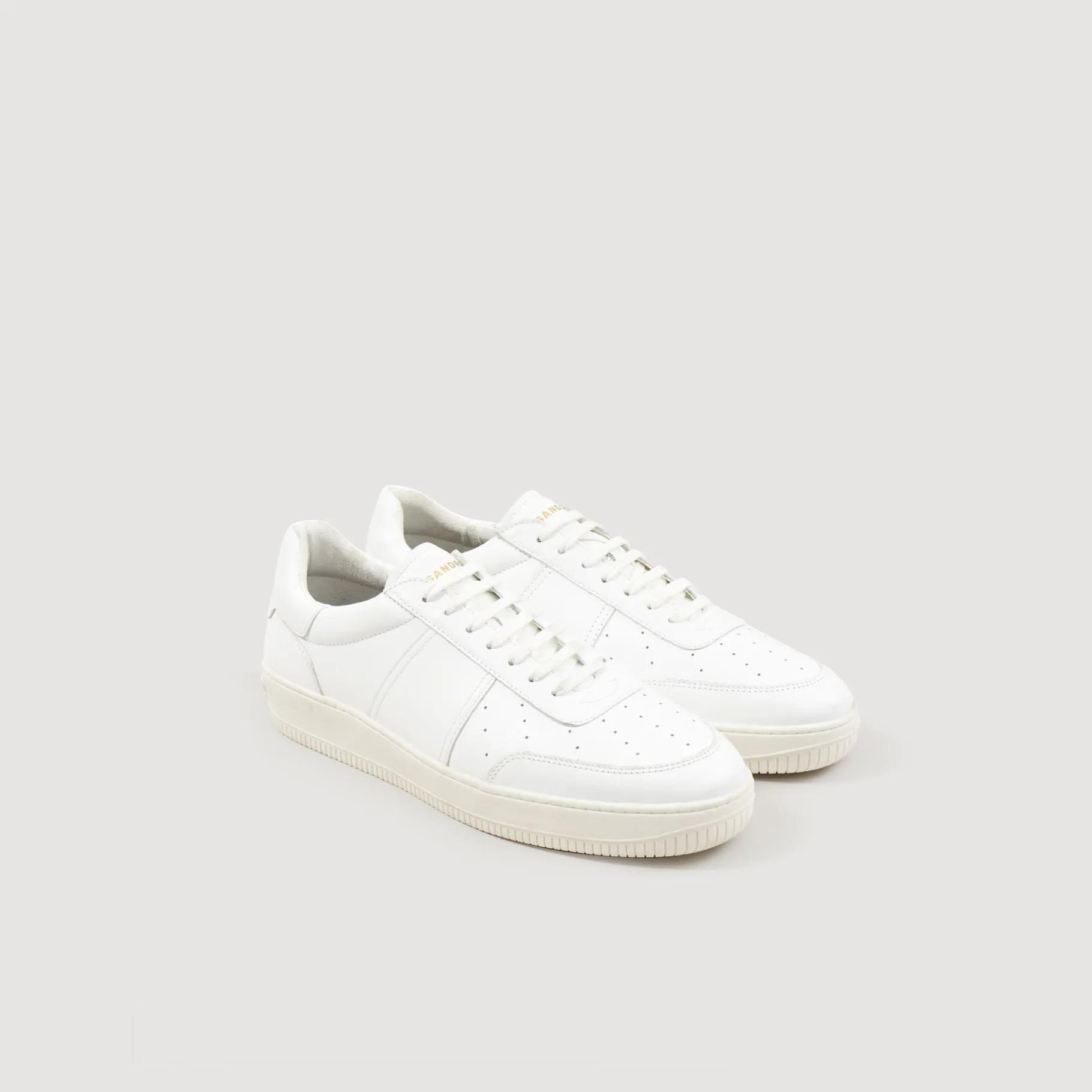 New SANDRO Sneakers En Cuir De Tannerie Certifiée blanc