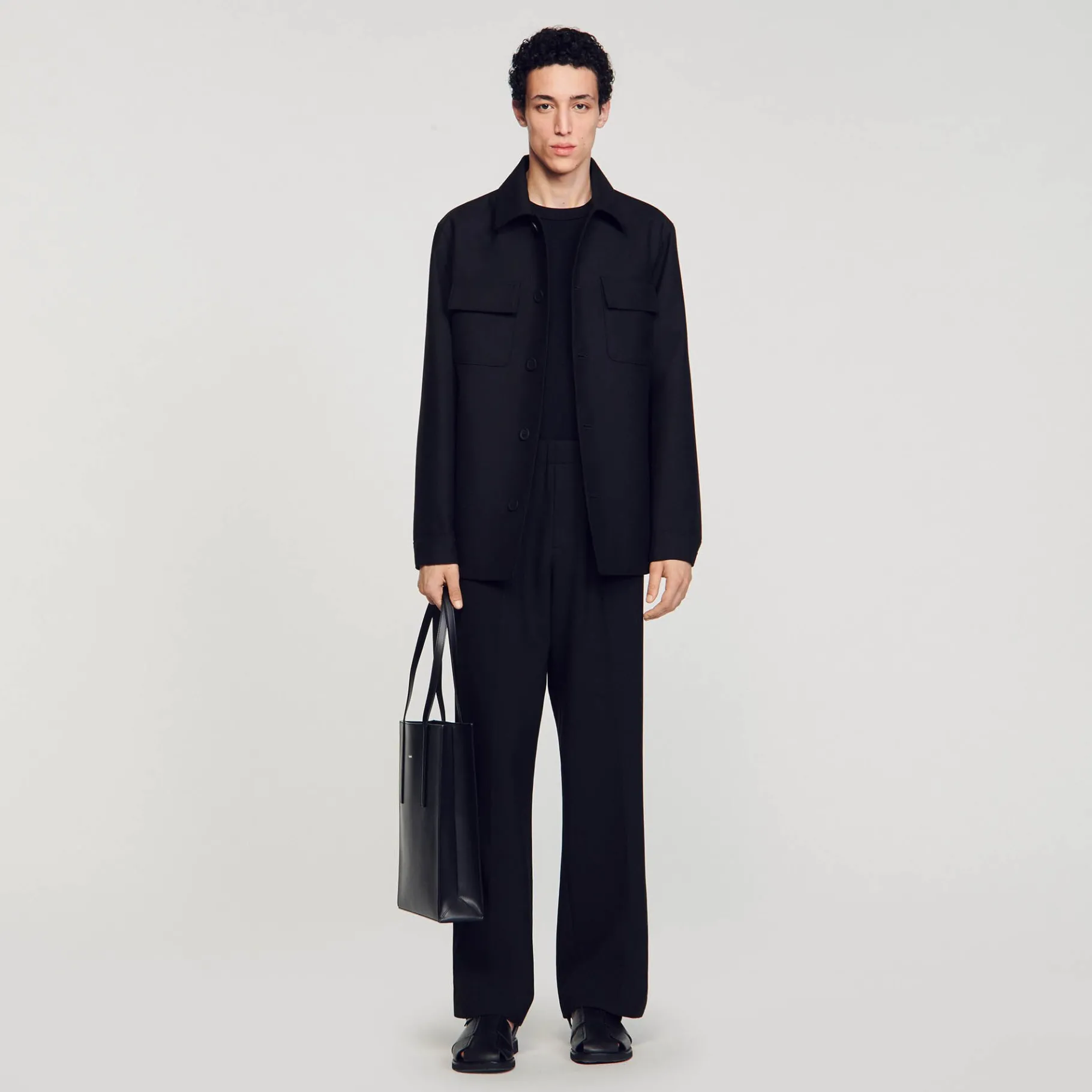 Store SANDRO Surchemise Boutonnée Noir