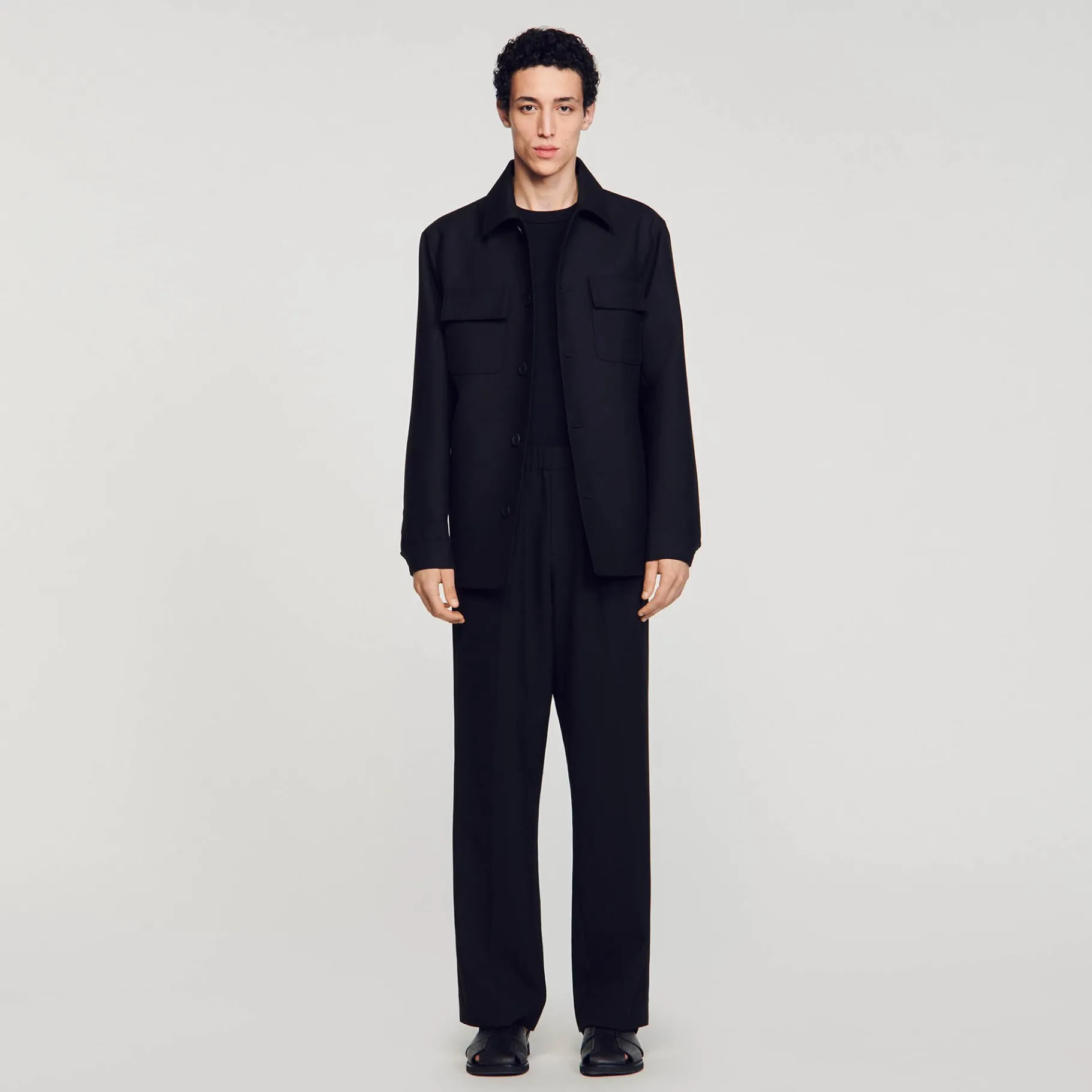 Store SANDRO Surchemise Boutonnée Noir