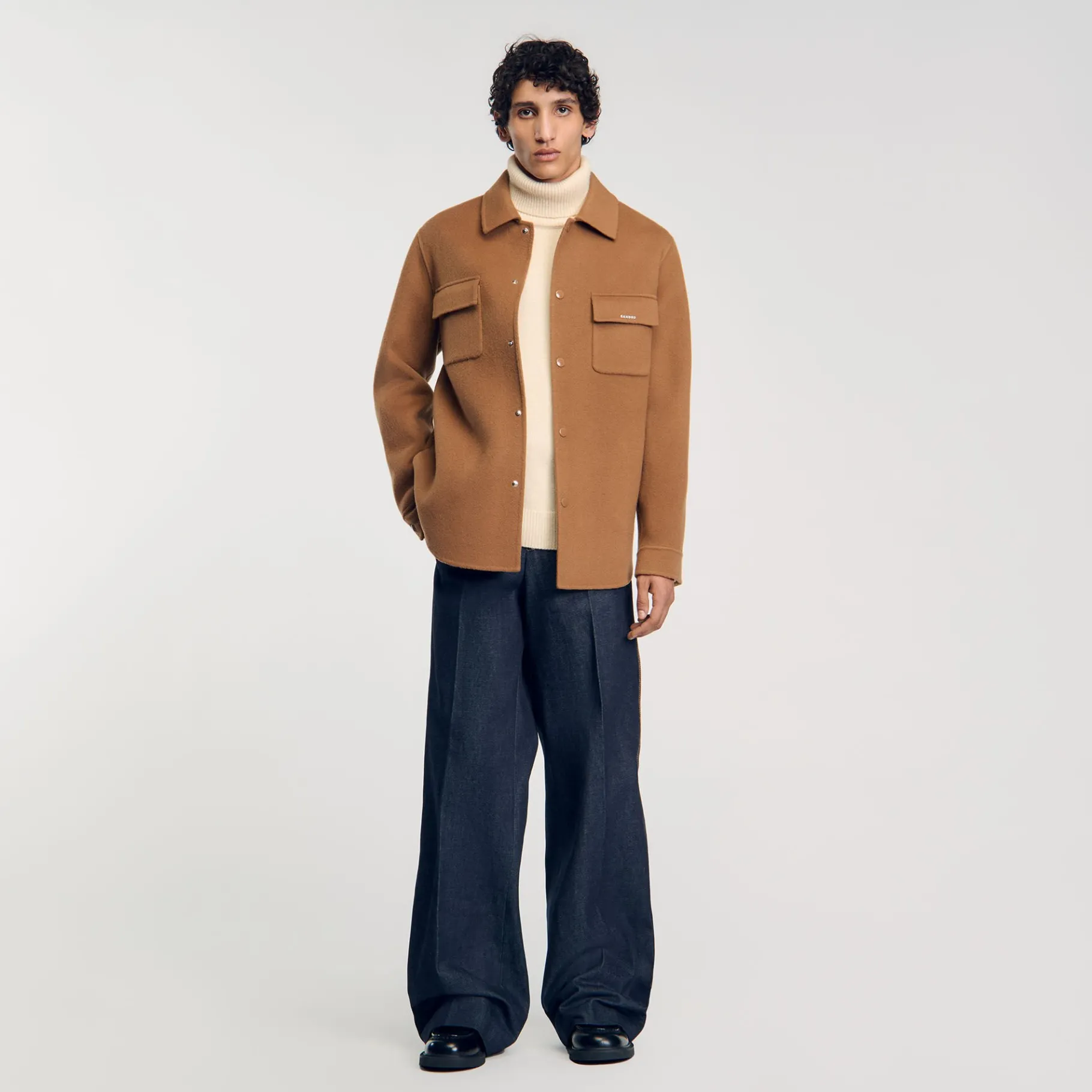 New SANDRO Surchemise Double Face Camel