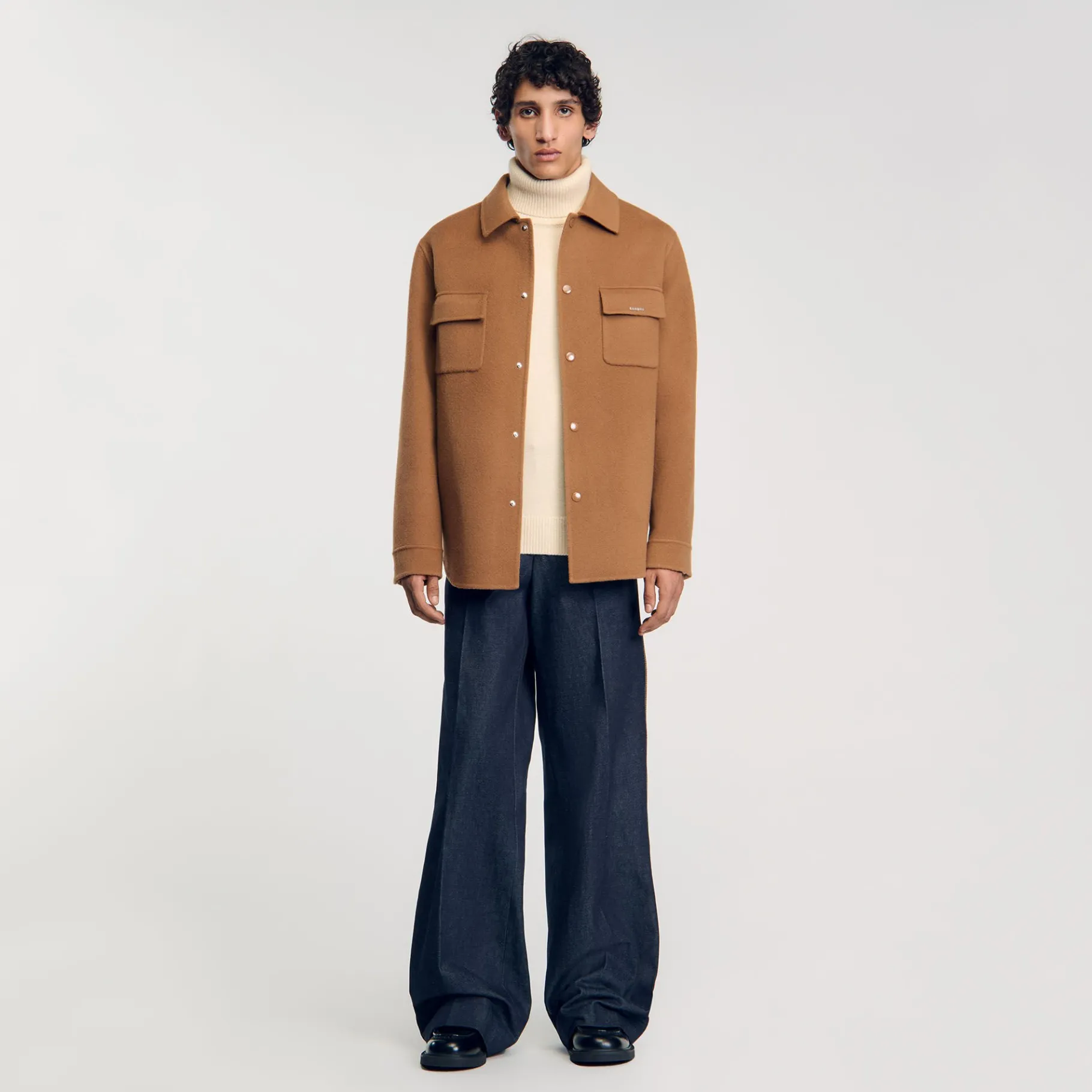 New SANDRO Surchemise Double Face Camel