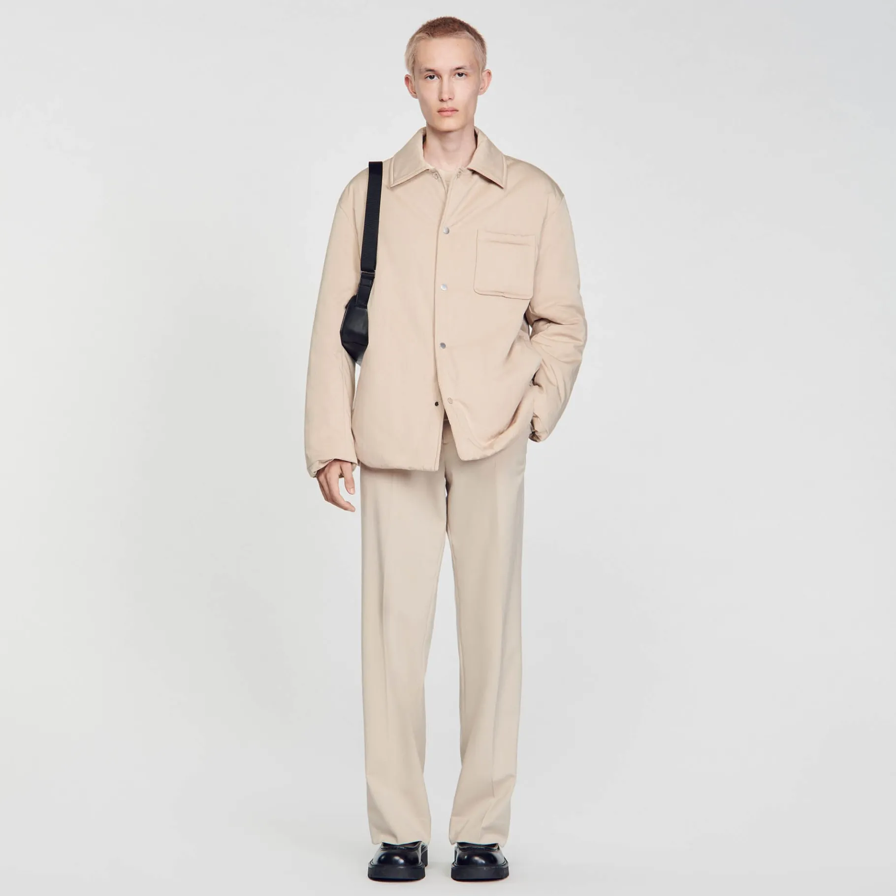 Cheap SANDRO Surchemise Ouatinée Beige