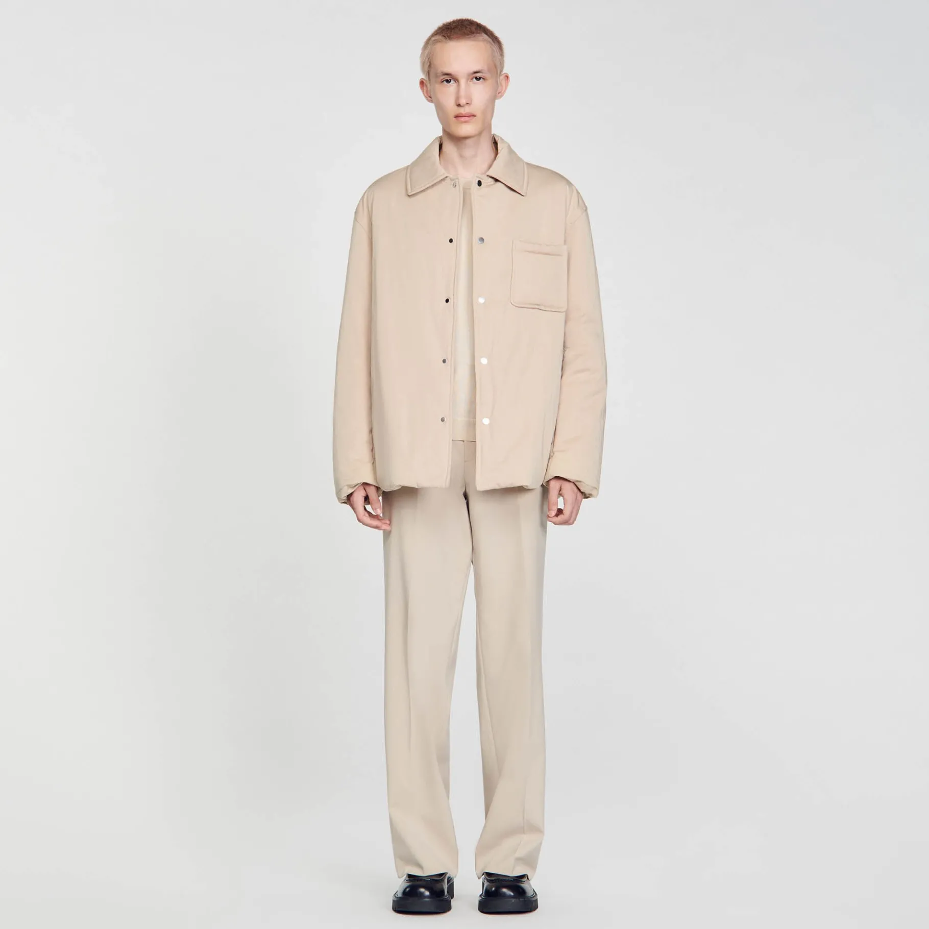 Cheap SANDRO Surchemise Ouatinée Beige
