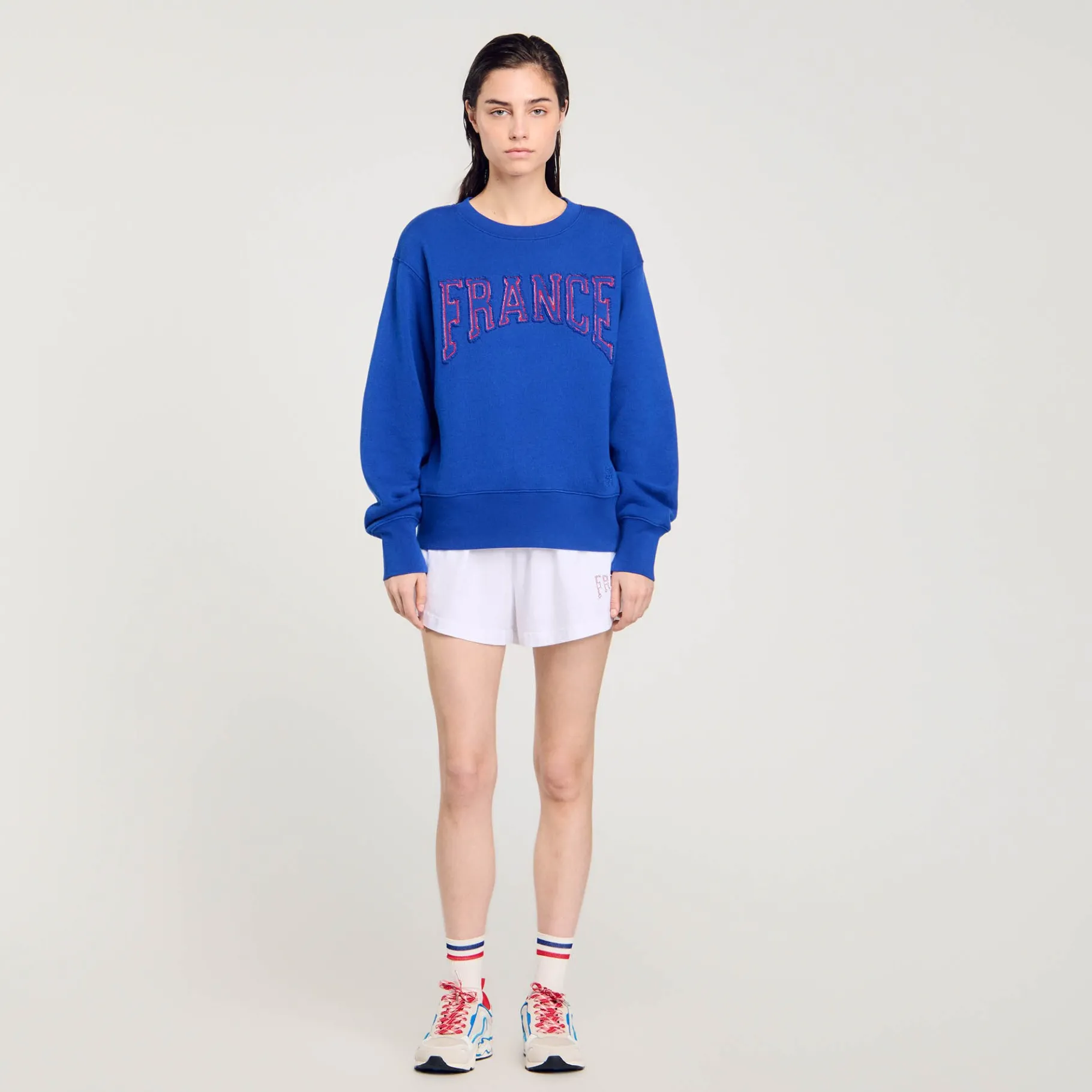 Best Sale SANDRO Sweat Brodé France Bleu