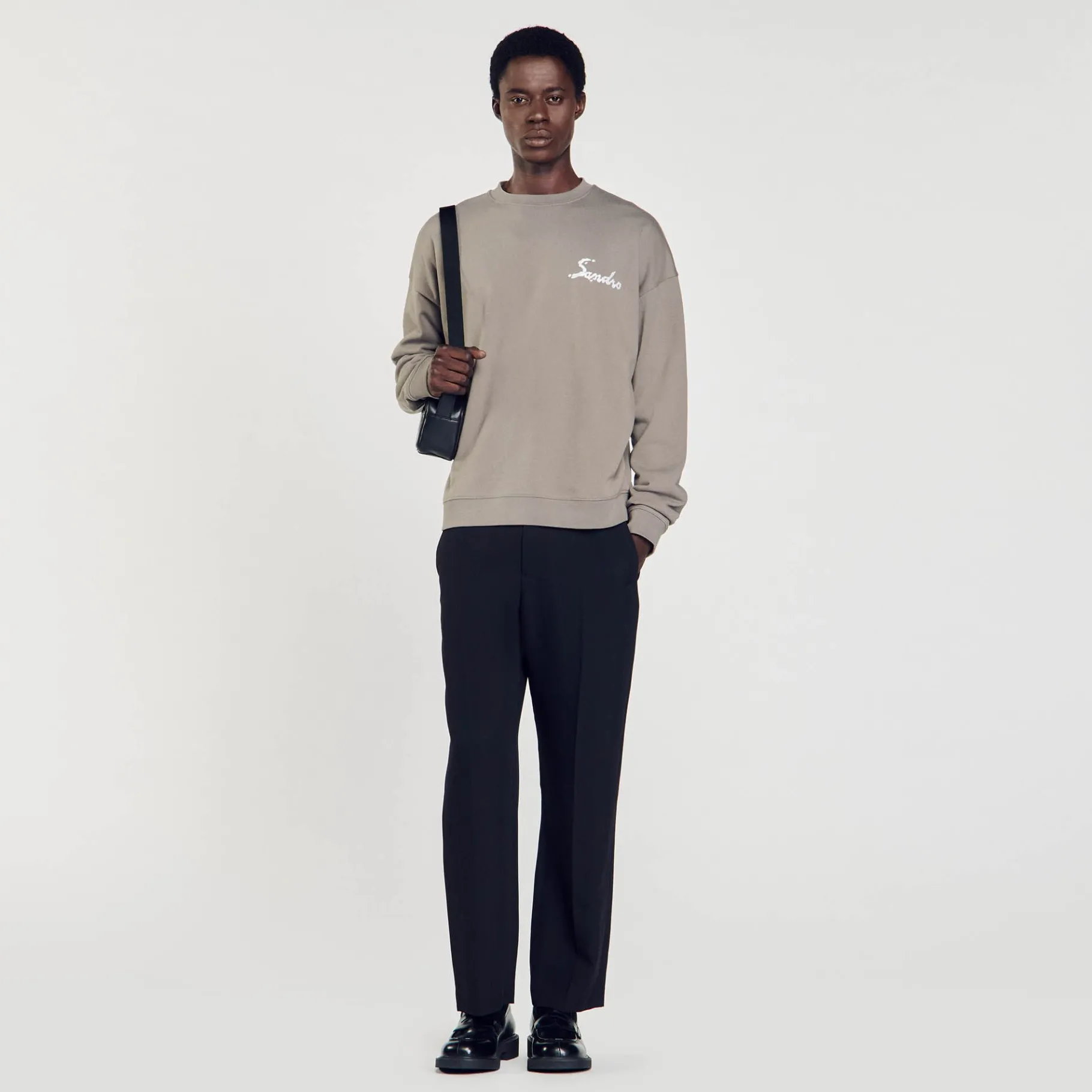 Cheap SANDRO Sweat Oversize Kaki clair
