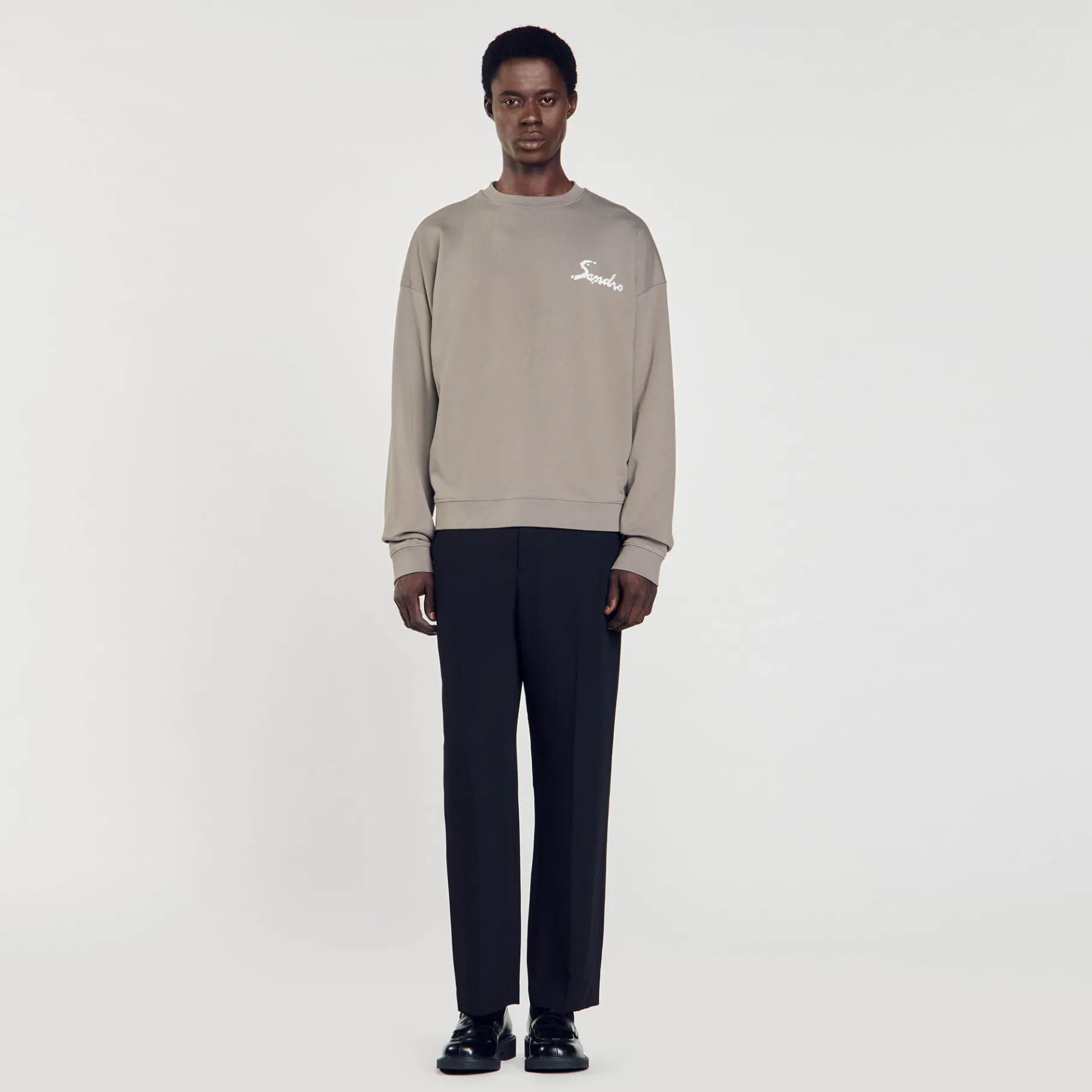 Cheap SANDRO Sweat Oversize Kaki clair