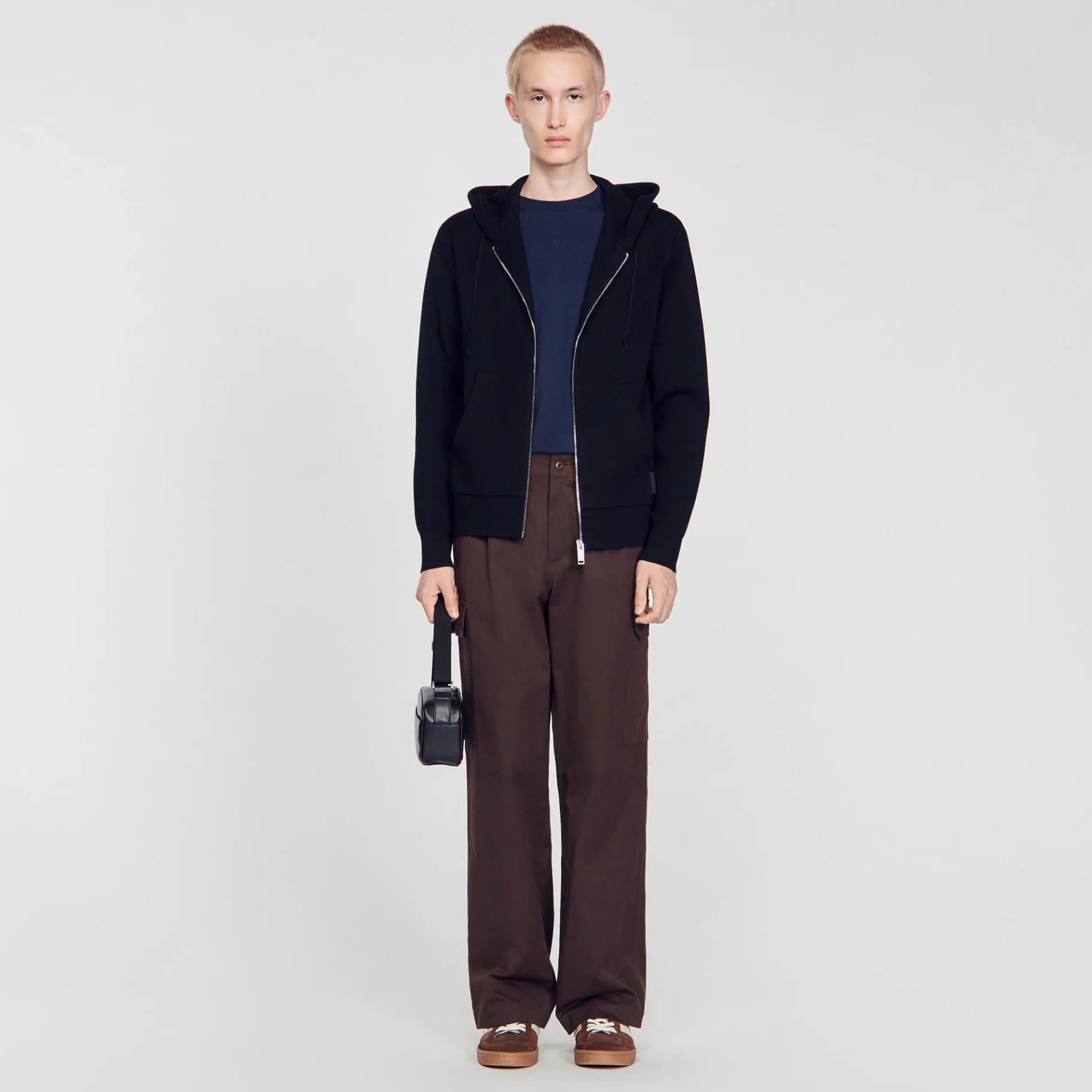 Store SANDRO Sweatshirt à Capuche Noir