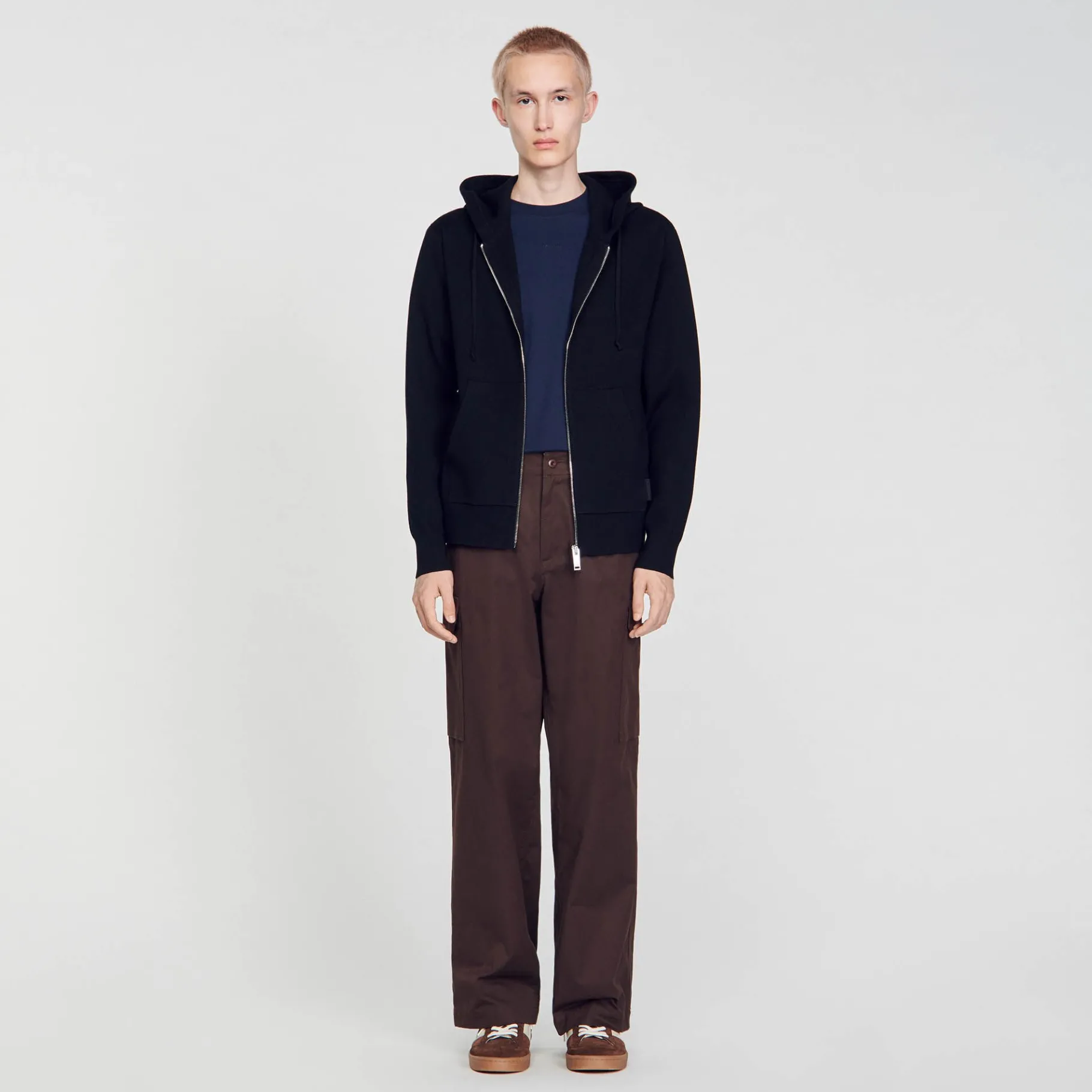 Store SANDRO Sweatshirt à Capuche Noir