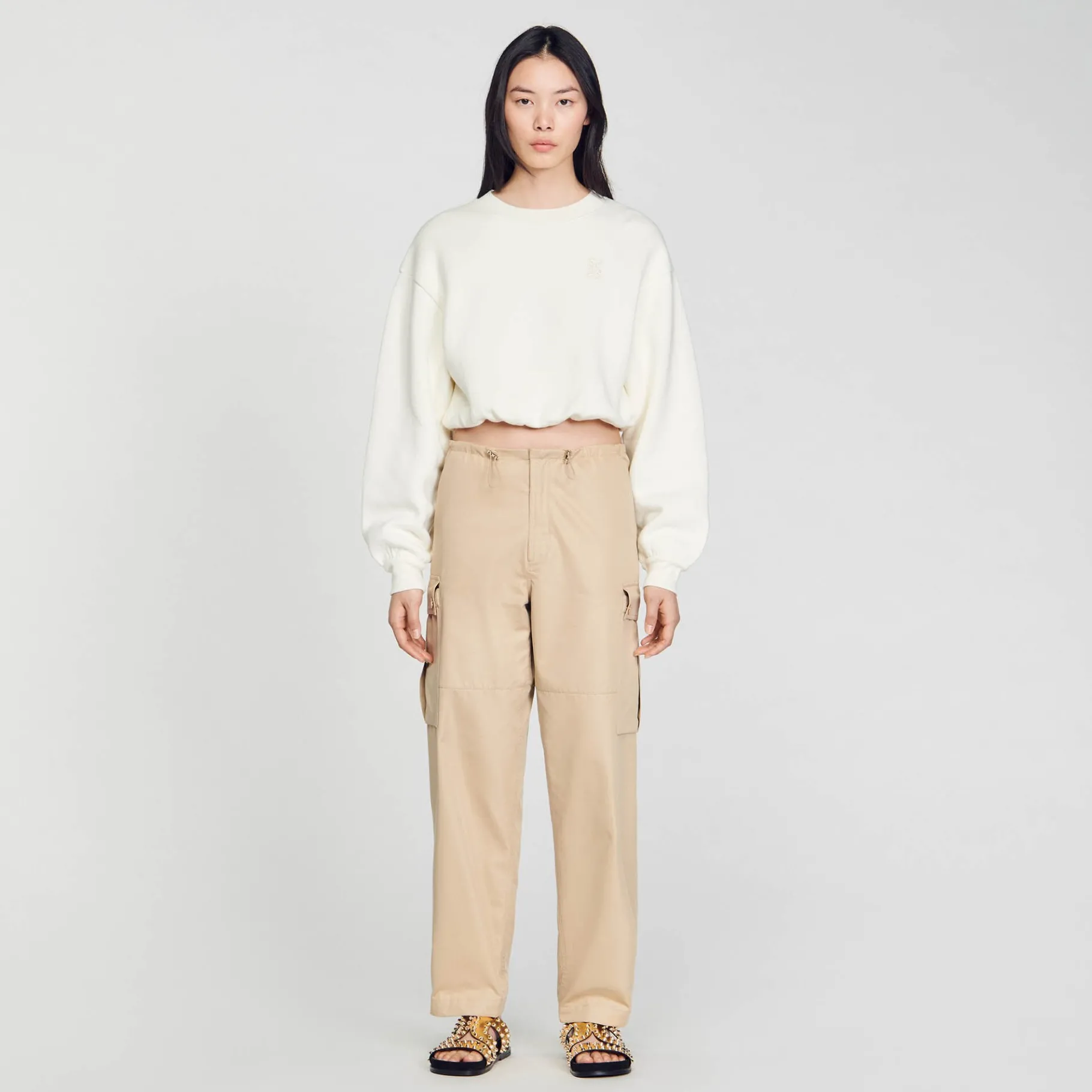 Clearance SANDRO Sweatshirt Court Ecru
