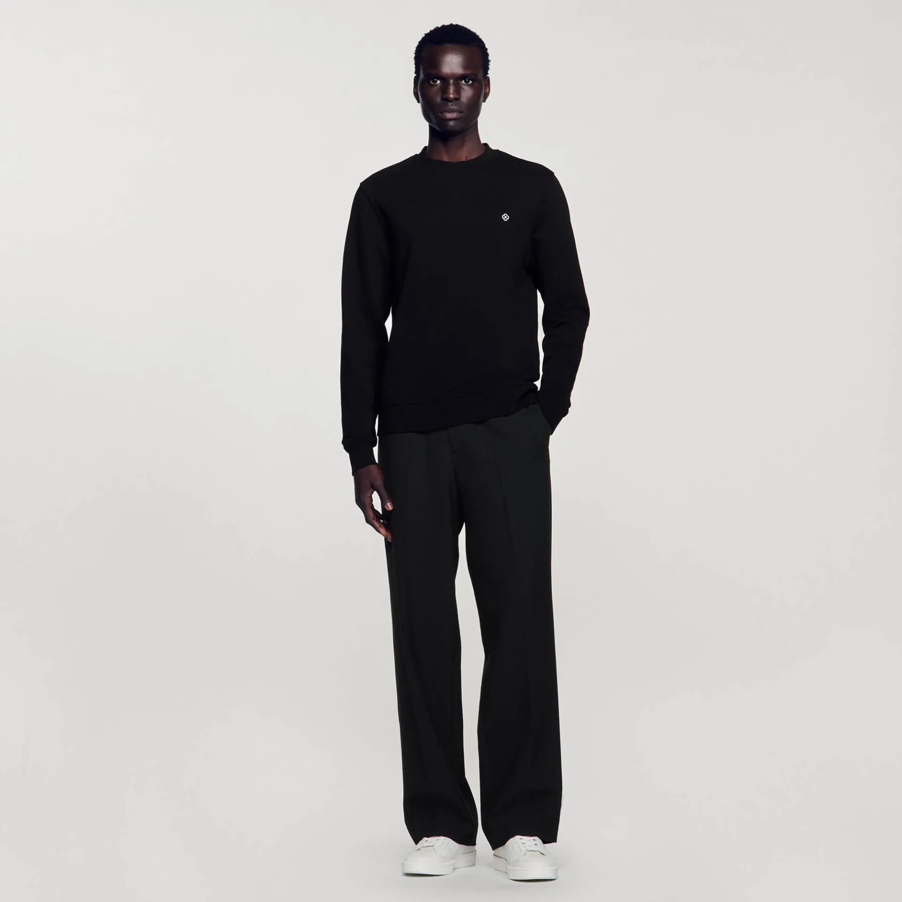 Online SANDRO Sweatshirt Square Cross Noir