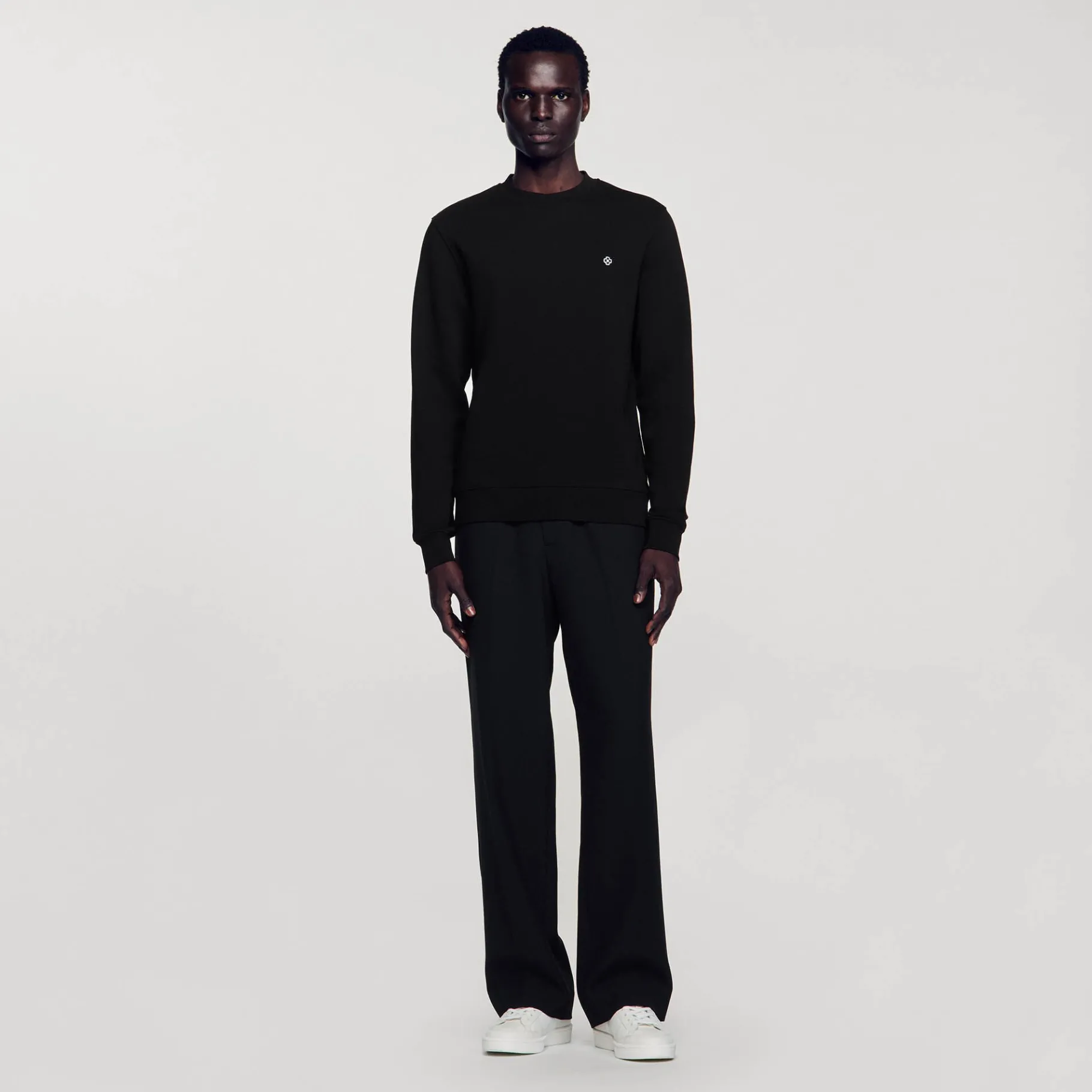 Online SANDRO Sweatshirt Square Cross Noir