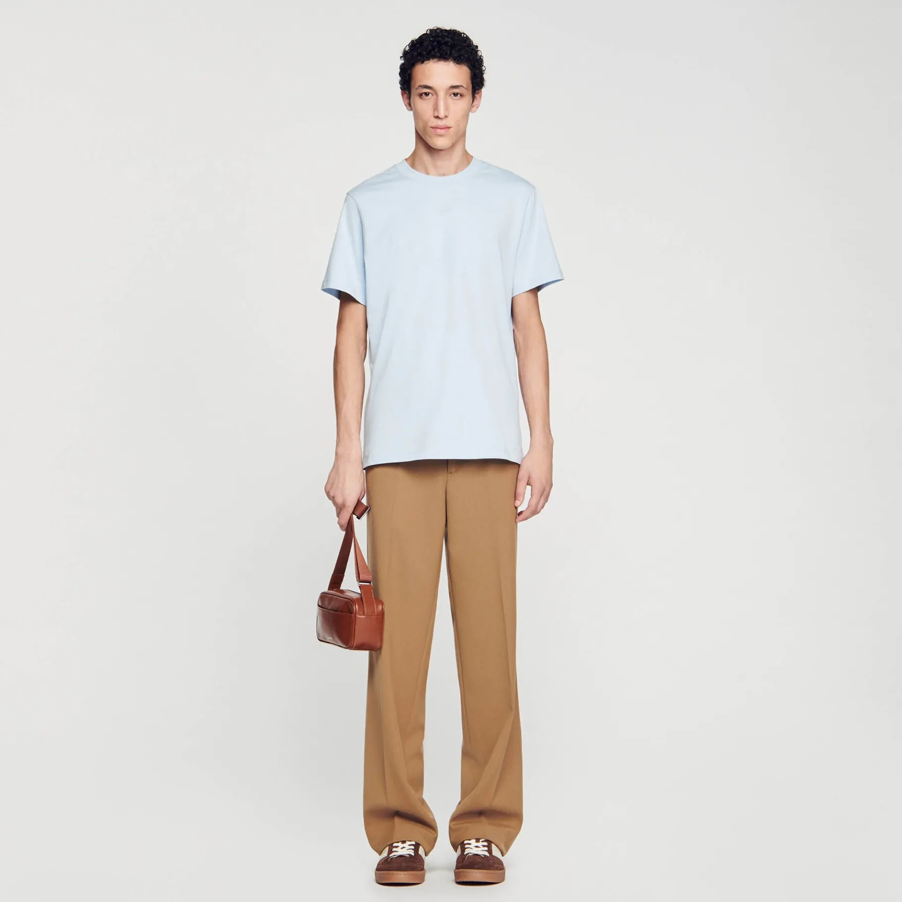 Store SANDRO Tee-shirt à Manches Courtes Bleu Ciel