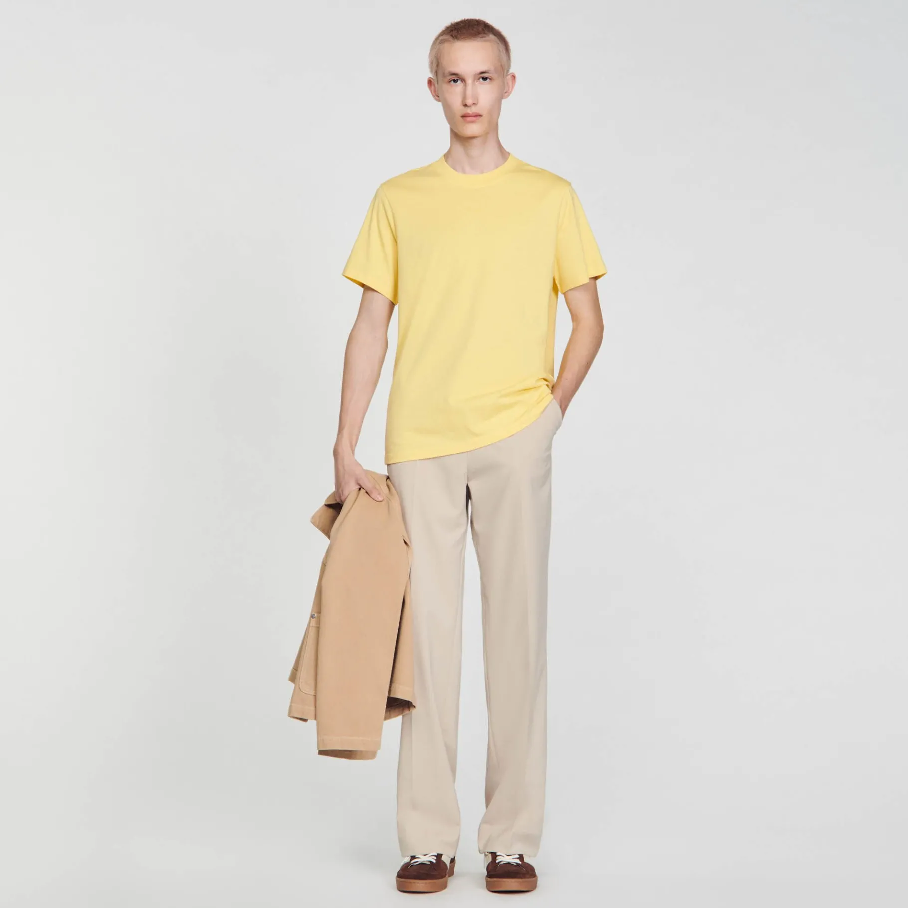 Fashion SANDRO Tee-shirt à Manches Courtes Jaune citron