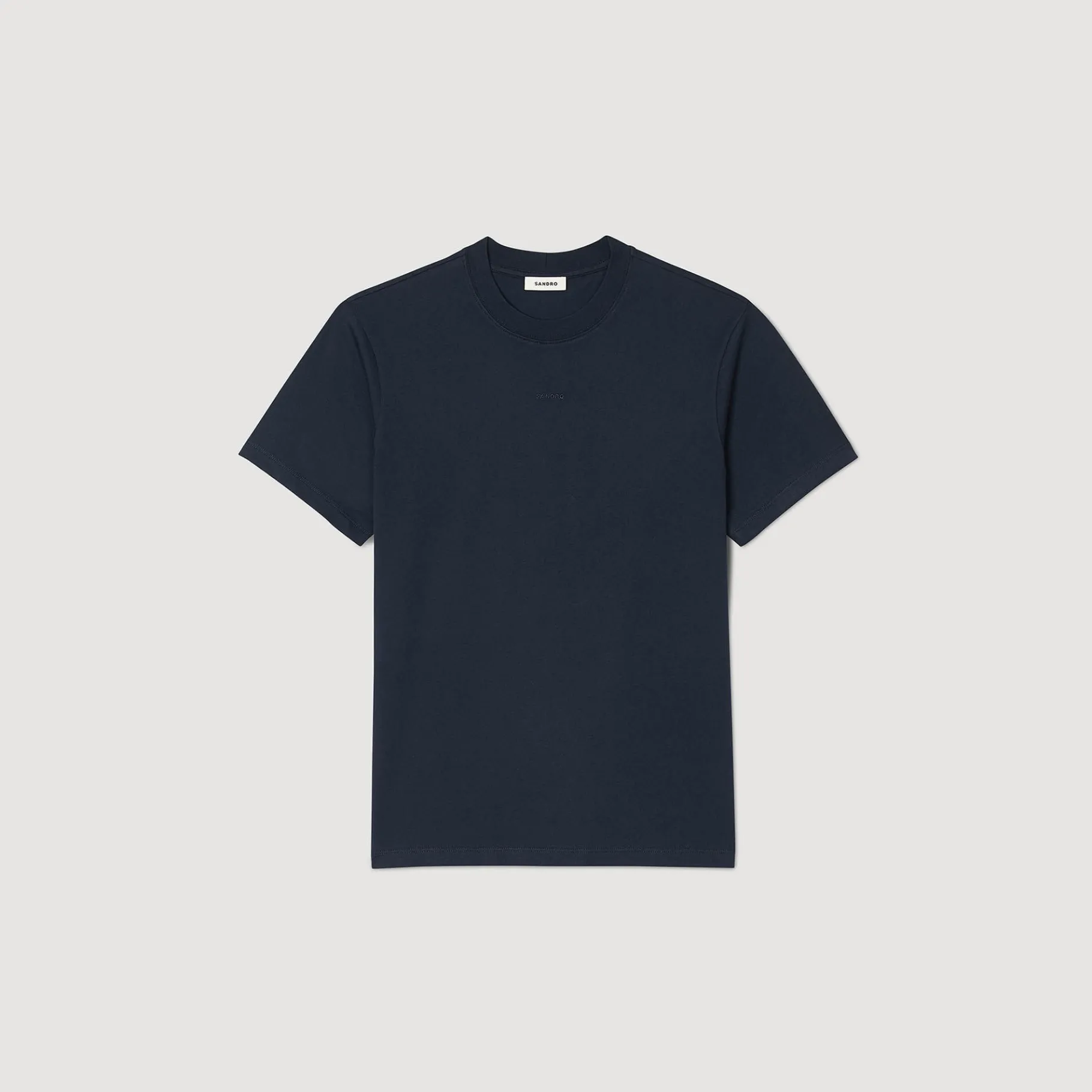 Shop SANDRO Tee-shirt à Manches Courtes Marine
