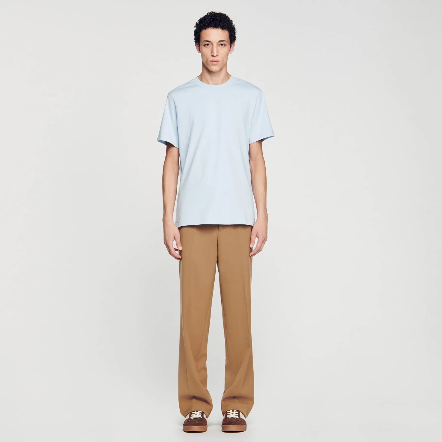 Store SANDRO Tee-shirt à Manches Courtes Bleu Ciel