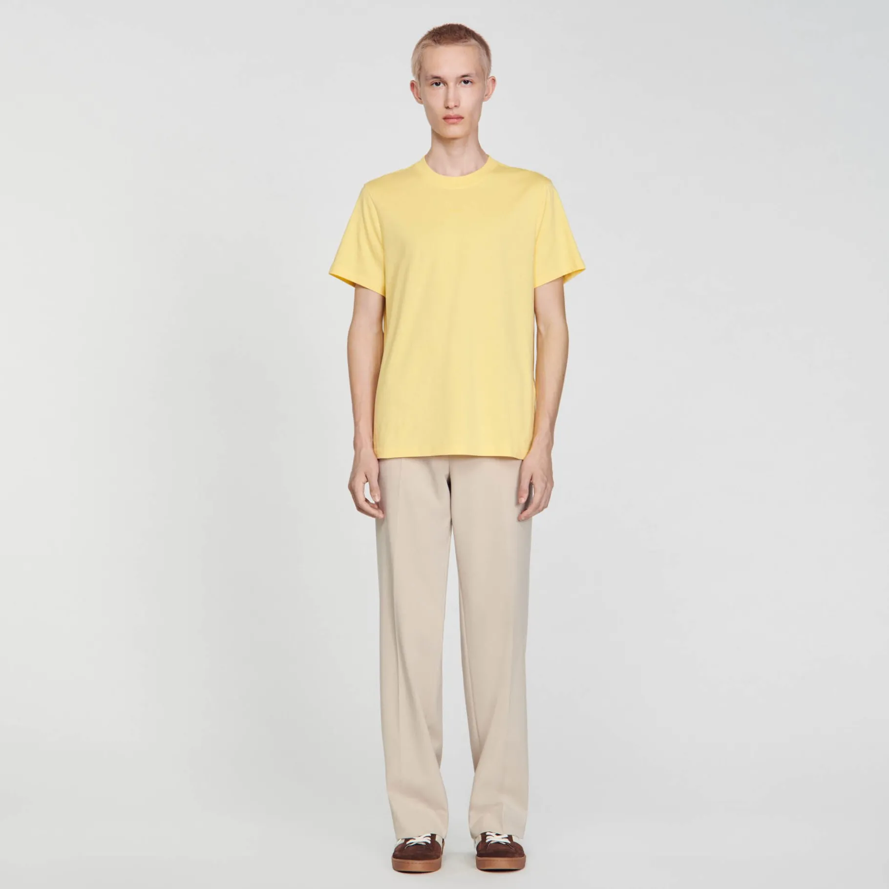 Fashion SANDRO Tee-shirt à Manches Courtes Jaune citron