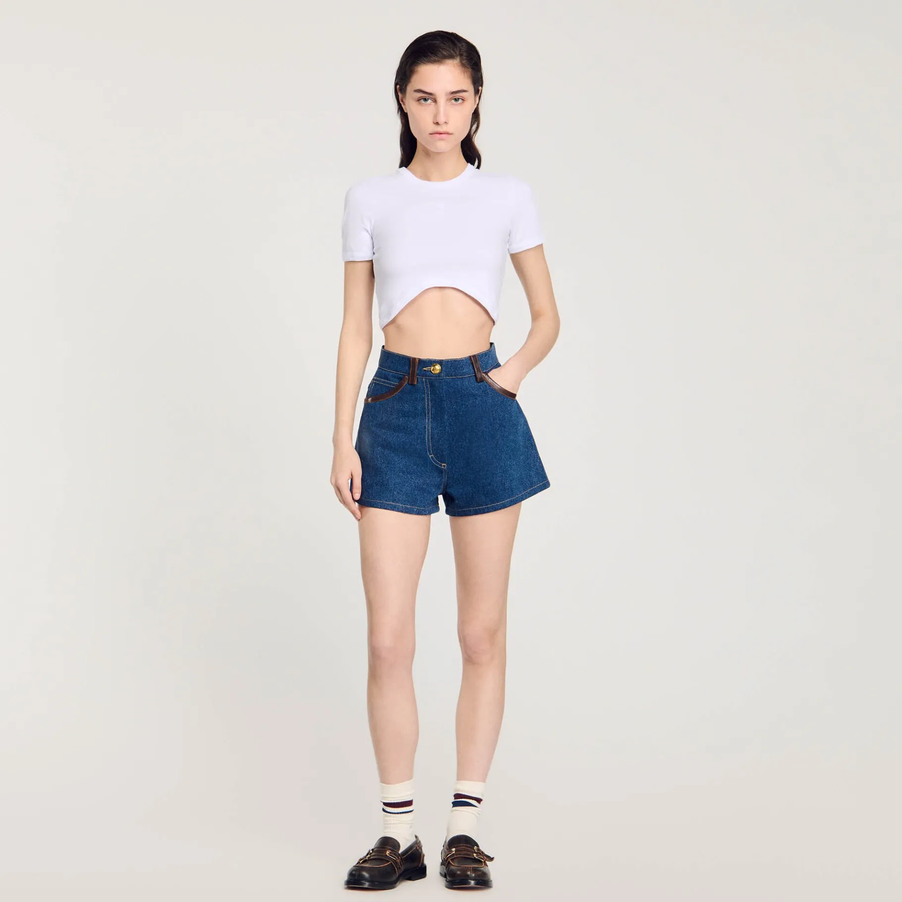 Flash Sale SANDRO Tee-shirt Court blanc