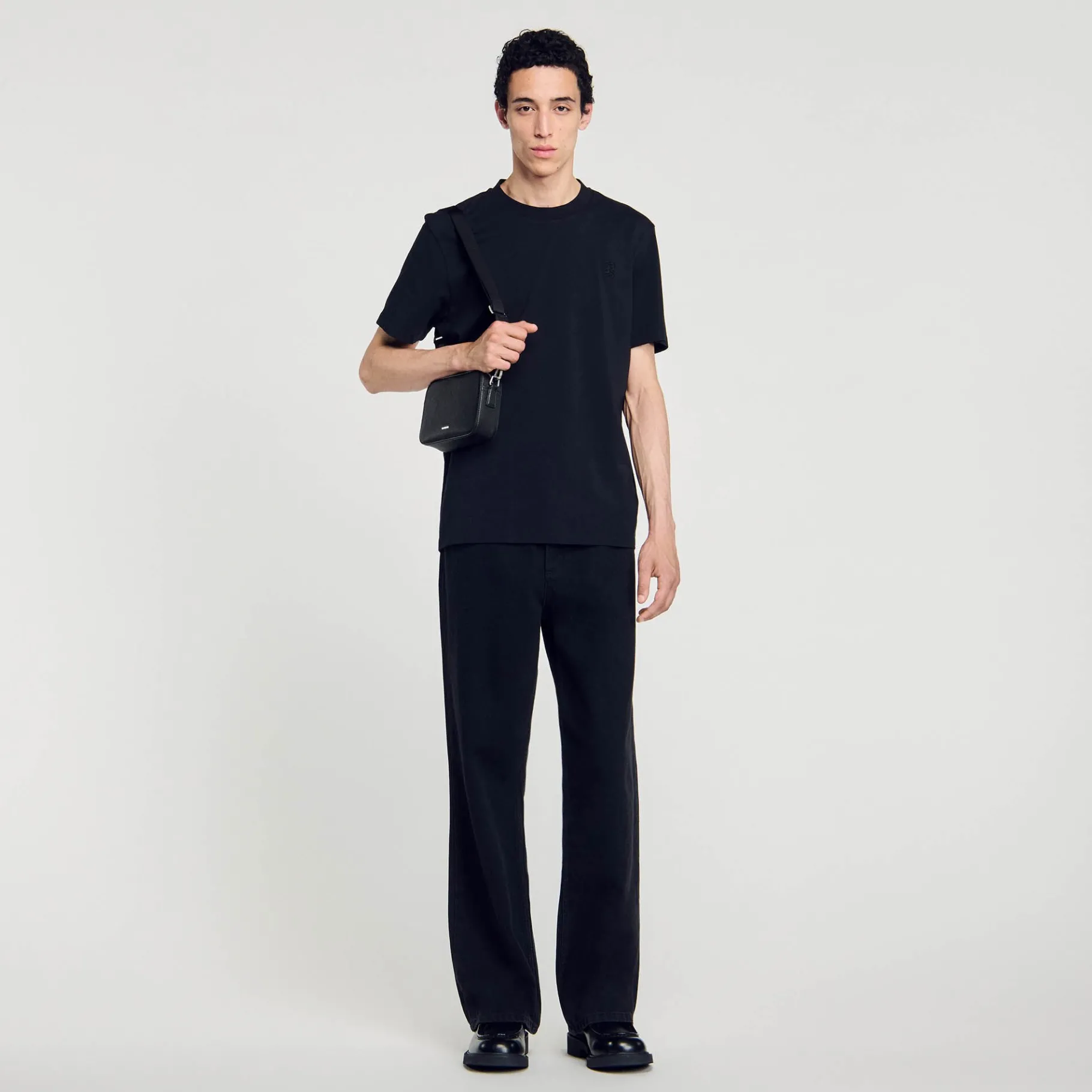 Store SANDRO Tee-shirt En Coton Noir
