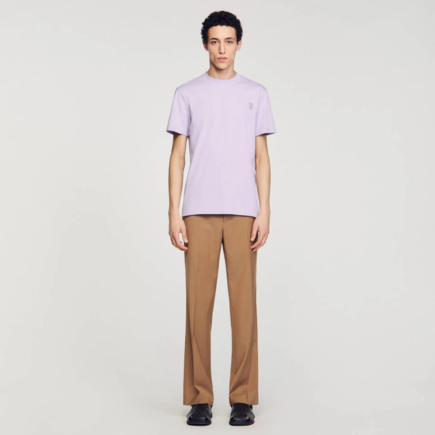 Best SANDRO Tee-shirt En Coton Lavande