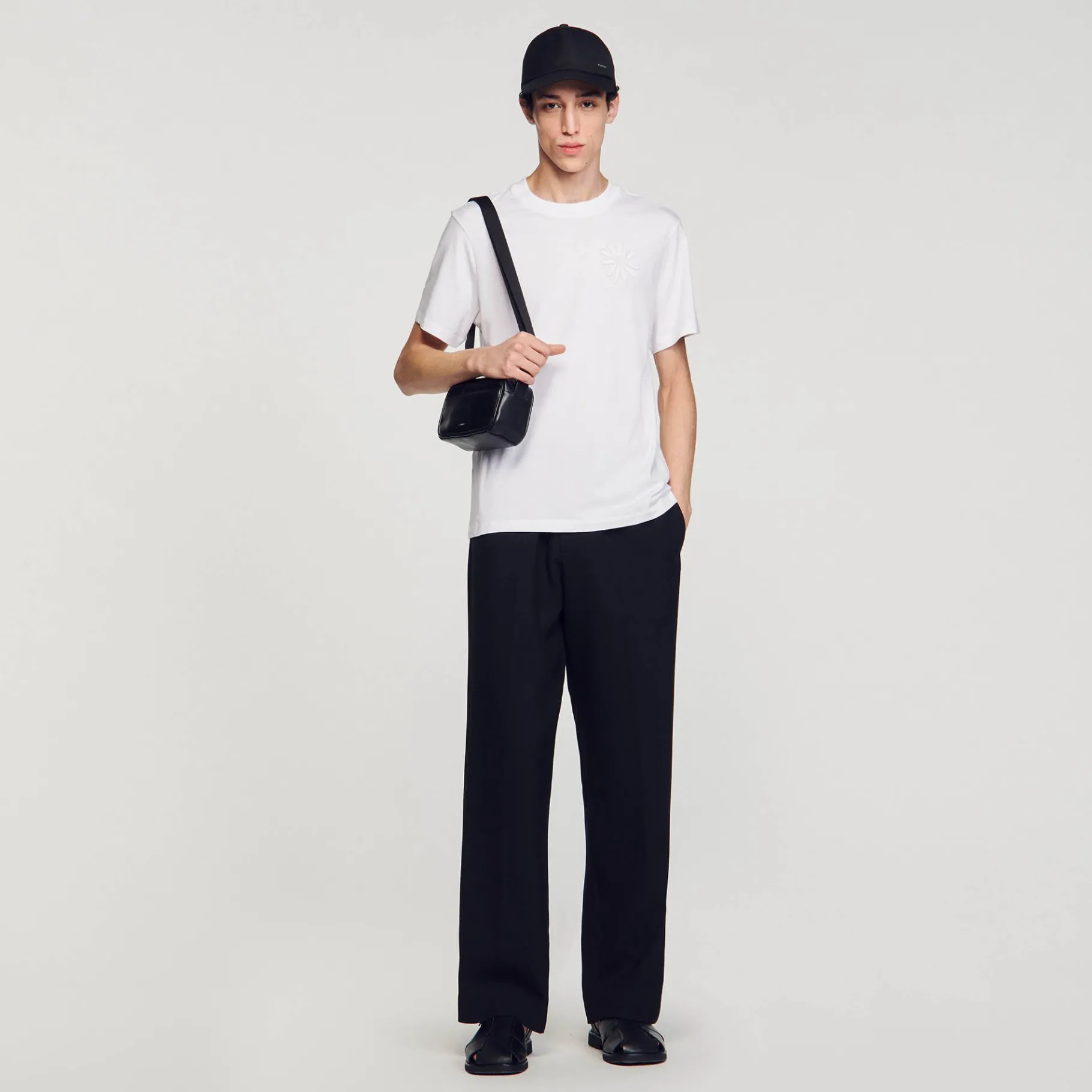 Online SANDRO Tee-shirt Fleur En Coton blanc