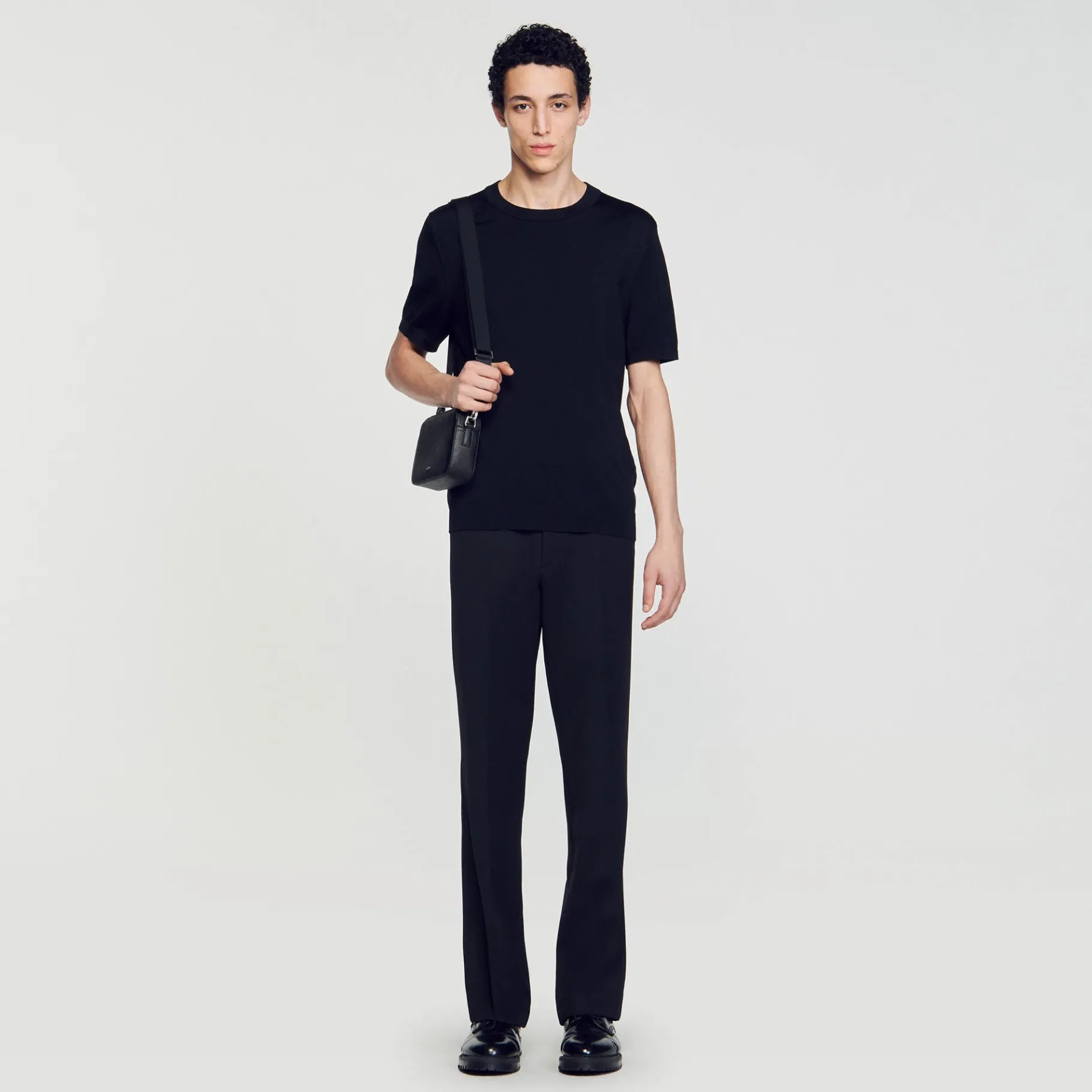 Best SANDRO T-shirt En Maille Noir