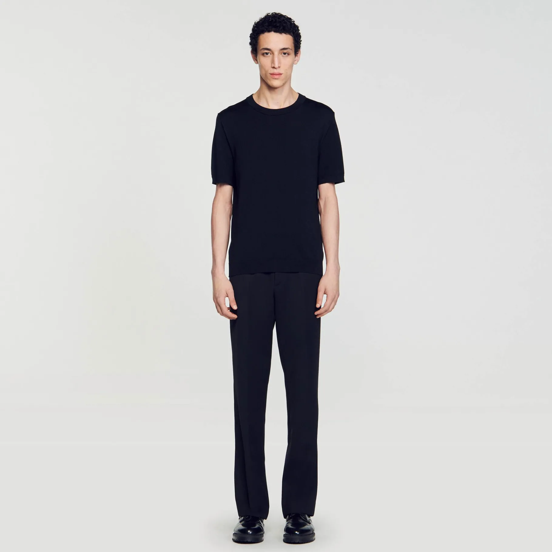 Best SANDRO T-shirt En Maille Noir