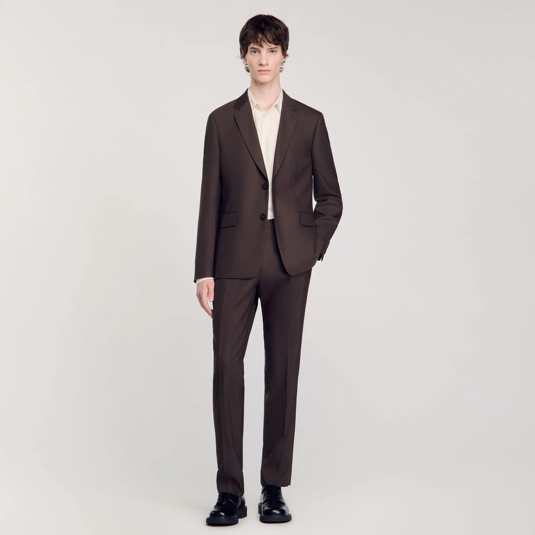 Clearance SANDRO Veste De Costume Marron