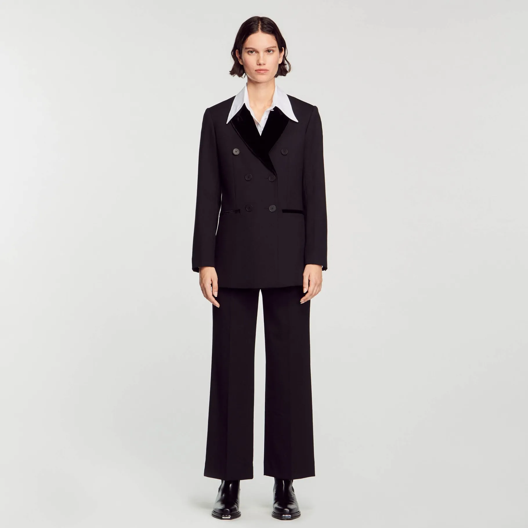 Cheap SANDRO Veste De Costume Noir