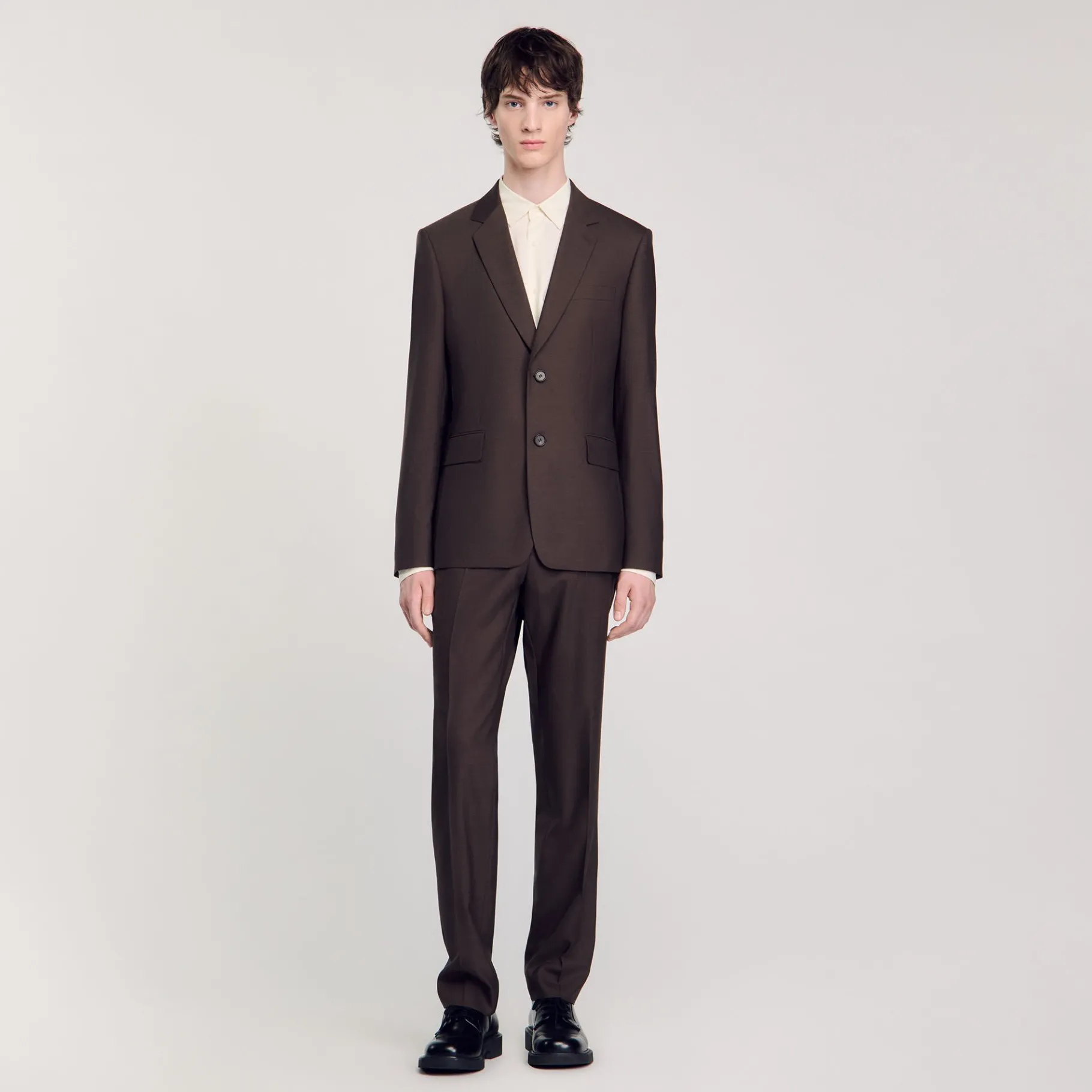 Clearance SANDRO Veste De Costume Marron