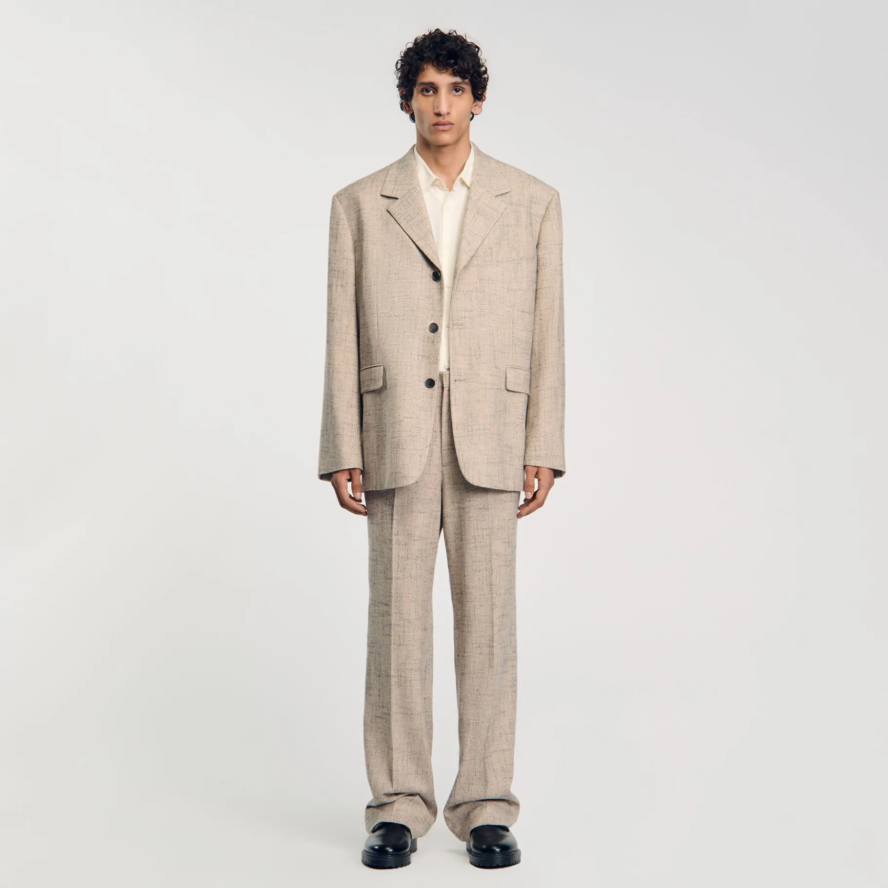 New SANDRO Veste De Costume Beige