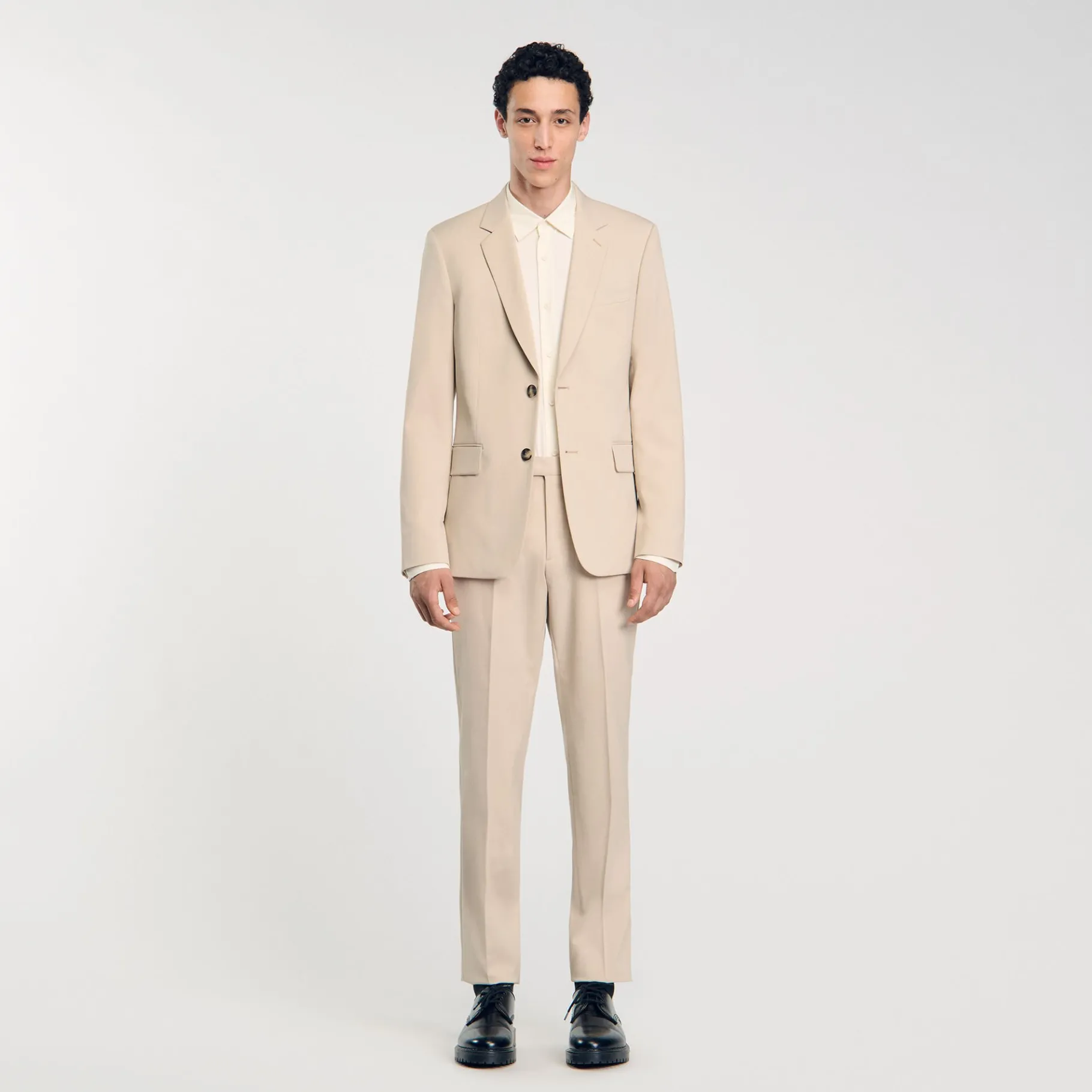 Sale SANDRO Veste De Costume Beige Clair