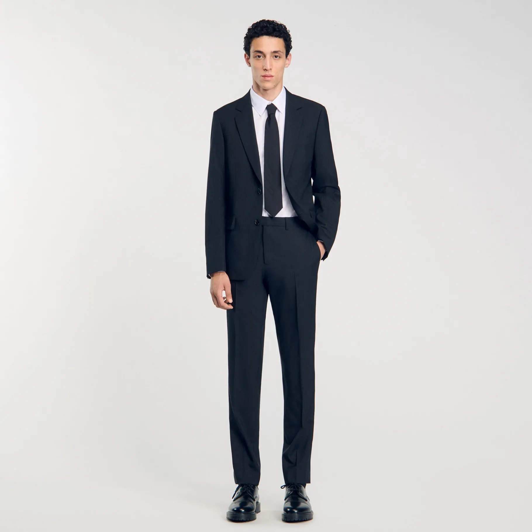 New SANDRO Veste De Costume à Rayures Noir