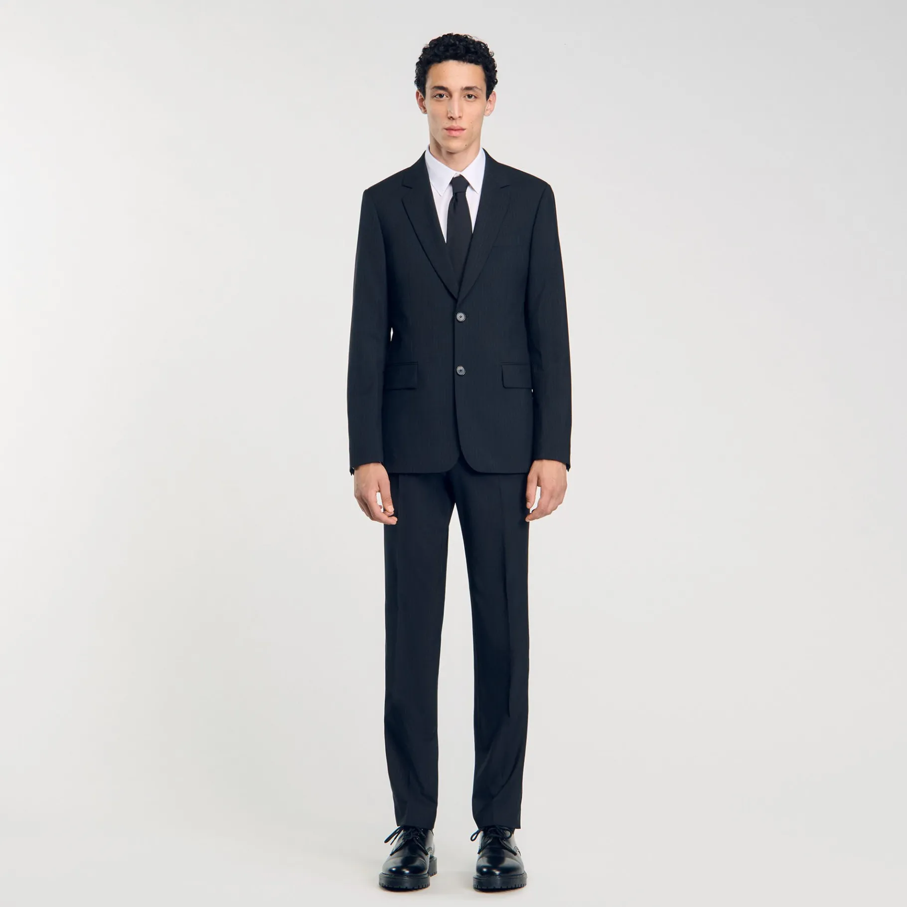 New SANDRO Veste De Costume à Rayures Noir