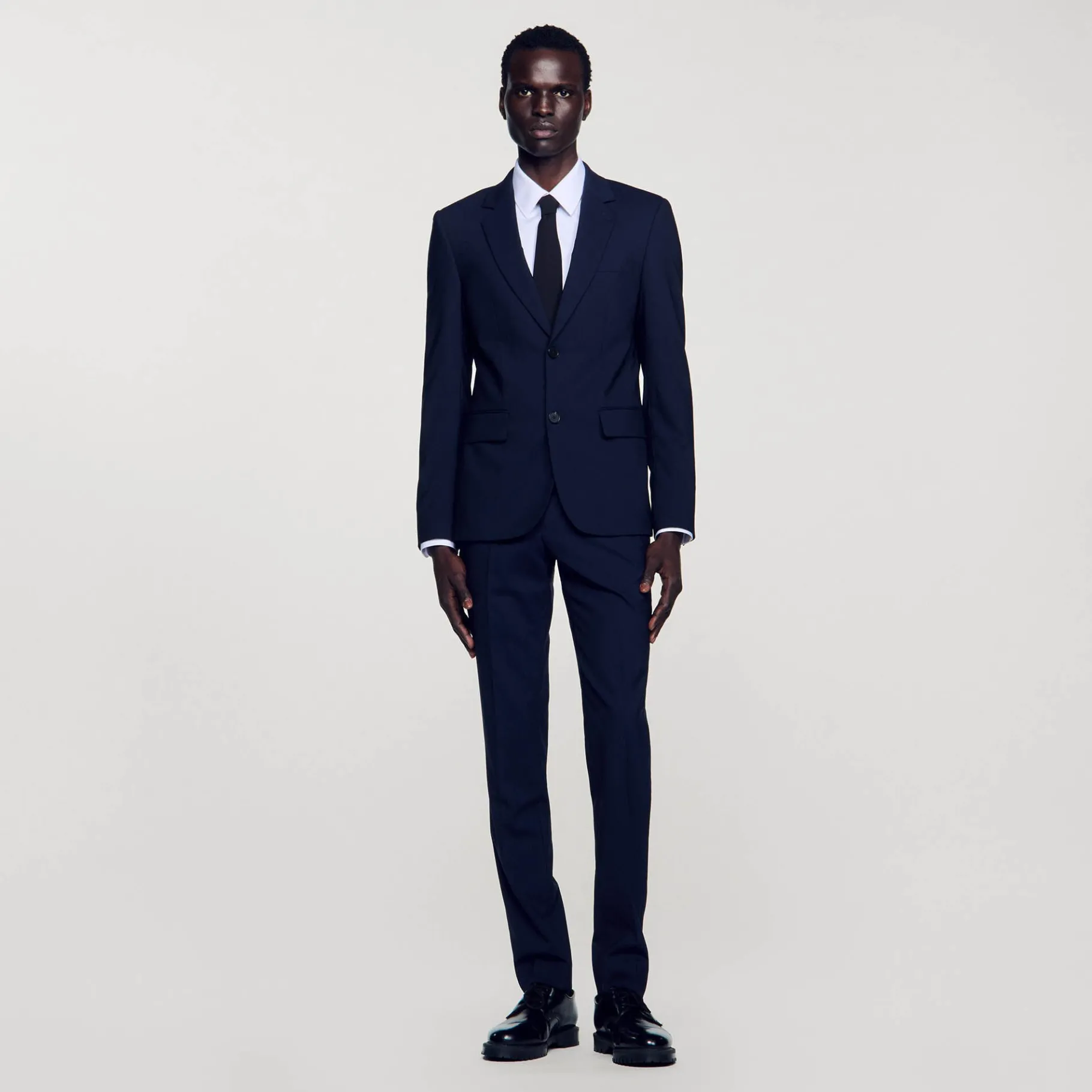 Cheap SANDRO Veste De Costume Classique En Laine Marine