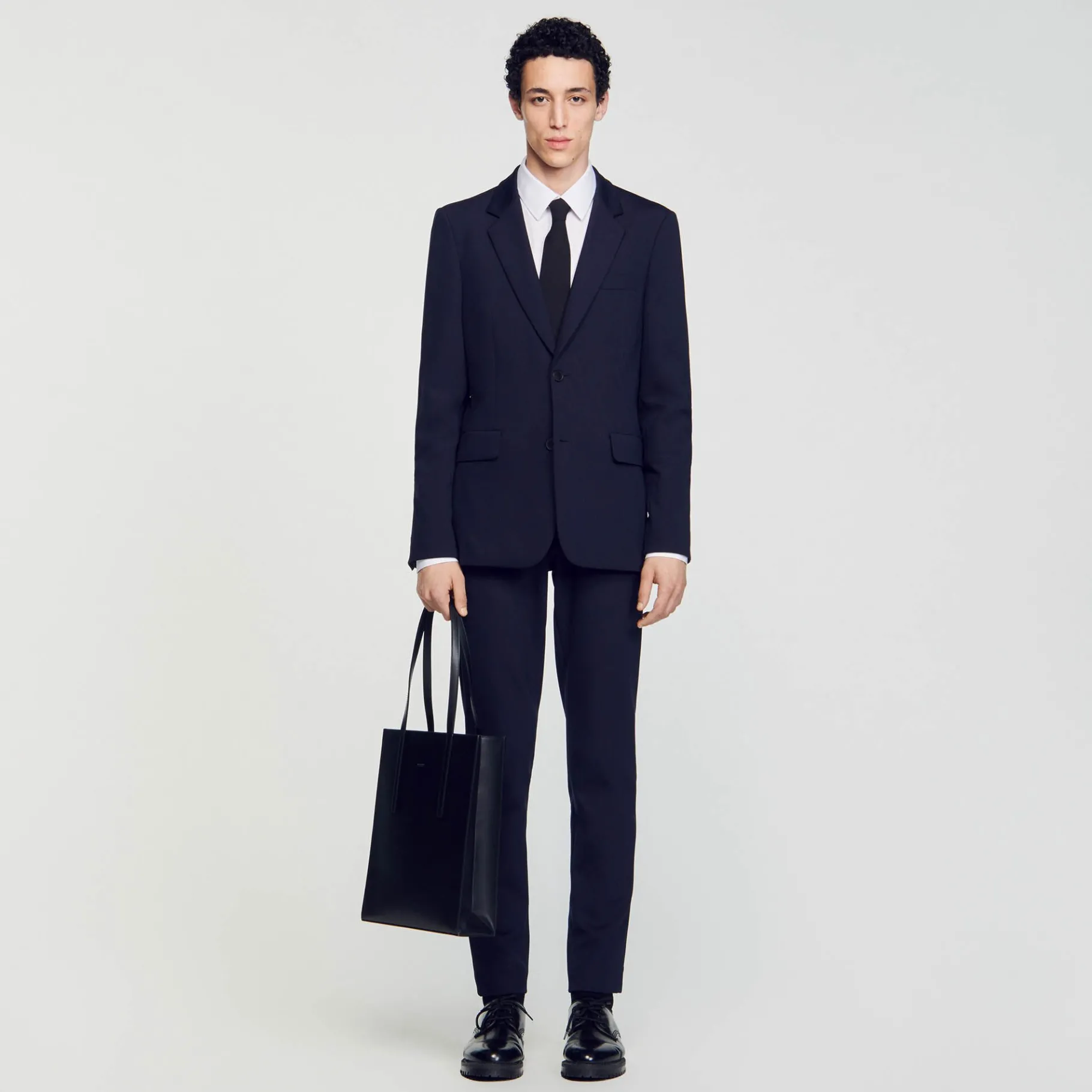 New SANDRO Veste De Costume En Jersey Marine