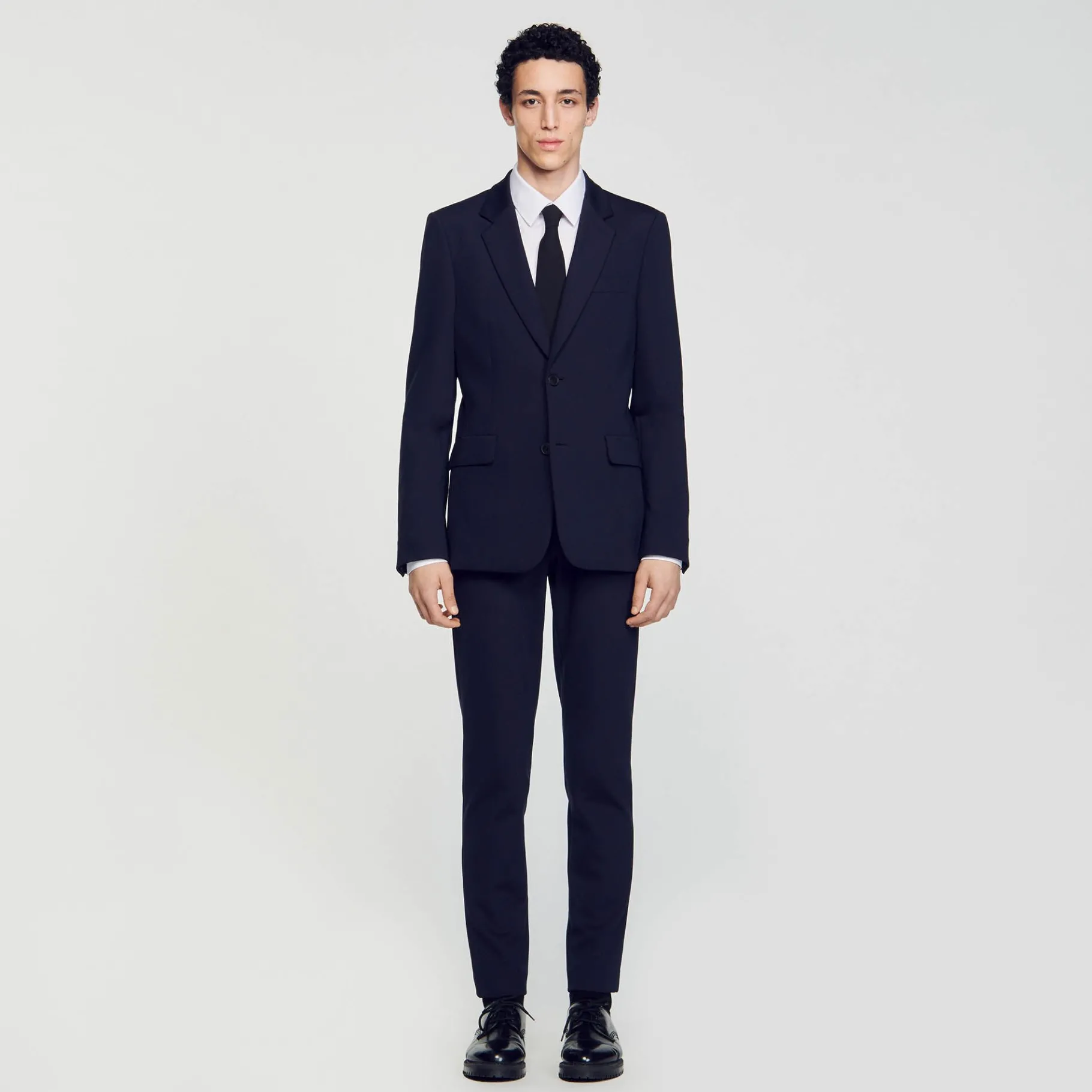 New SANDRO Veste De Costume En Jersey Marine